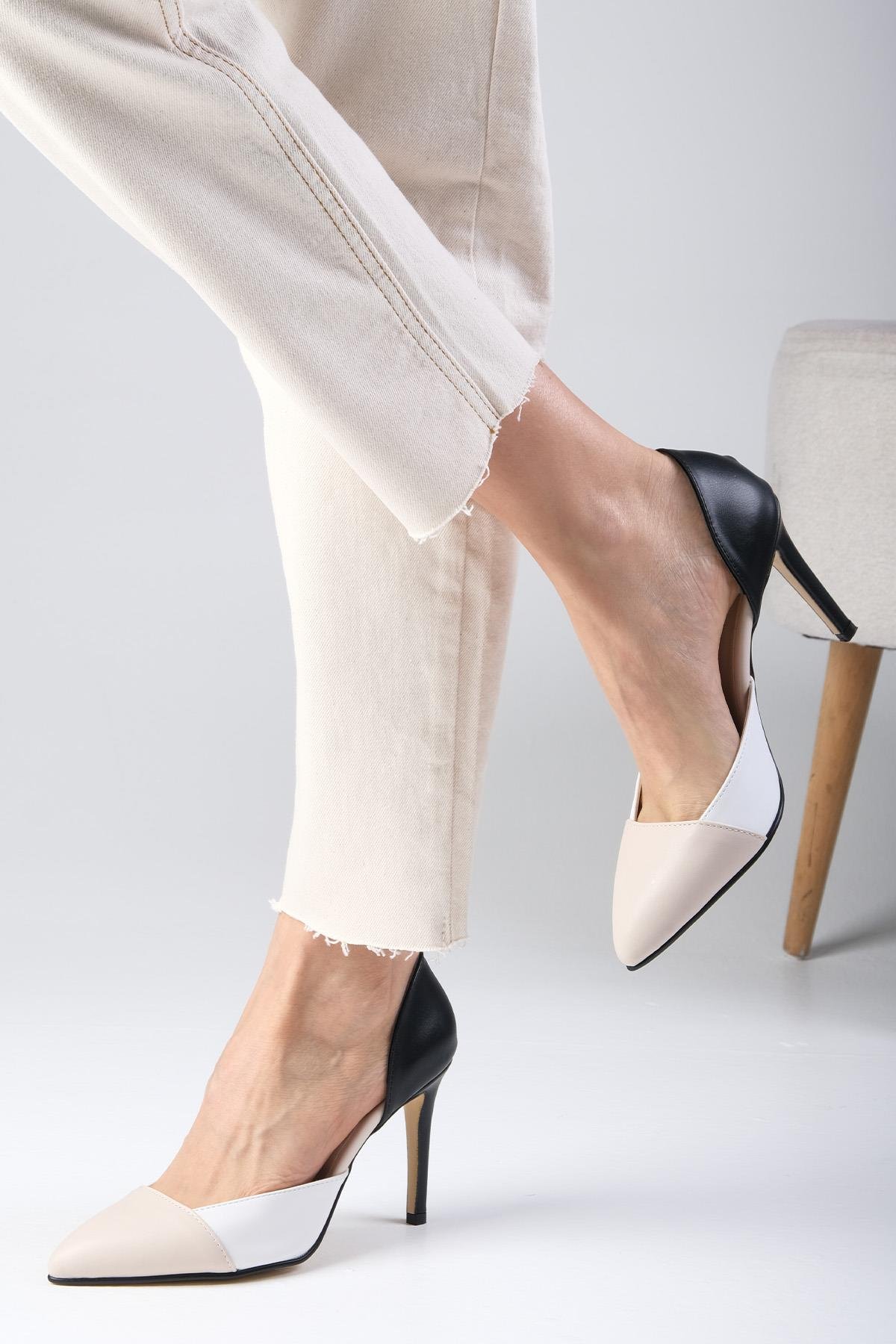 Brien Renk Bloklu Stiletto-Yüksek Topuklu-Mio Gusto-02024NUC