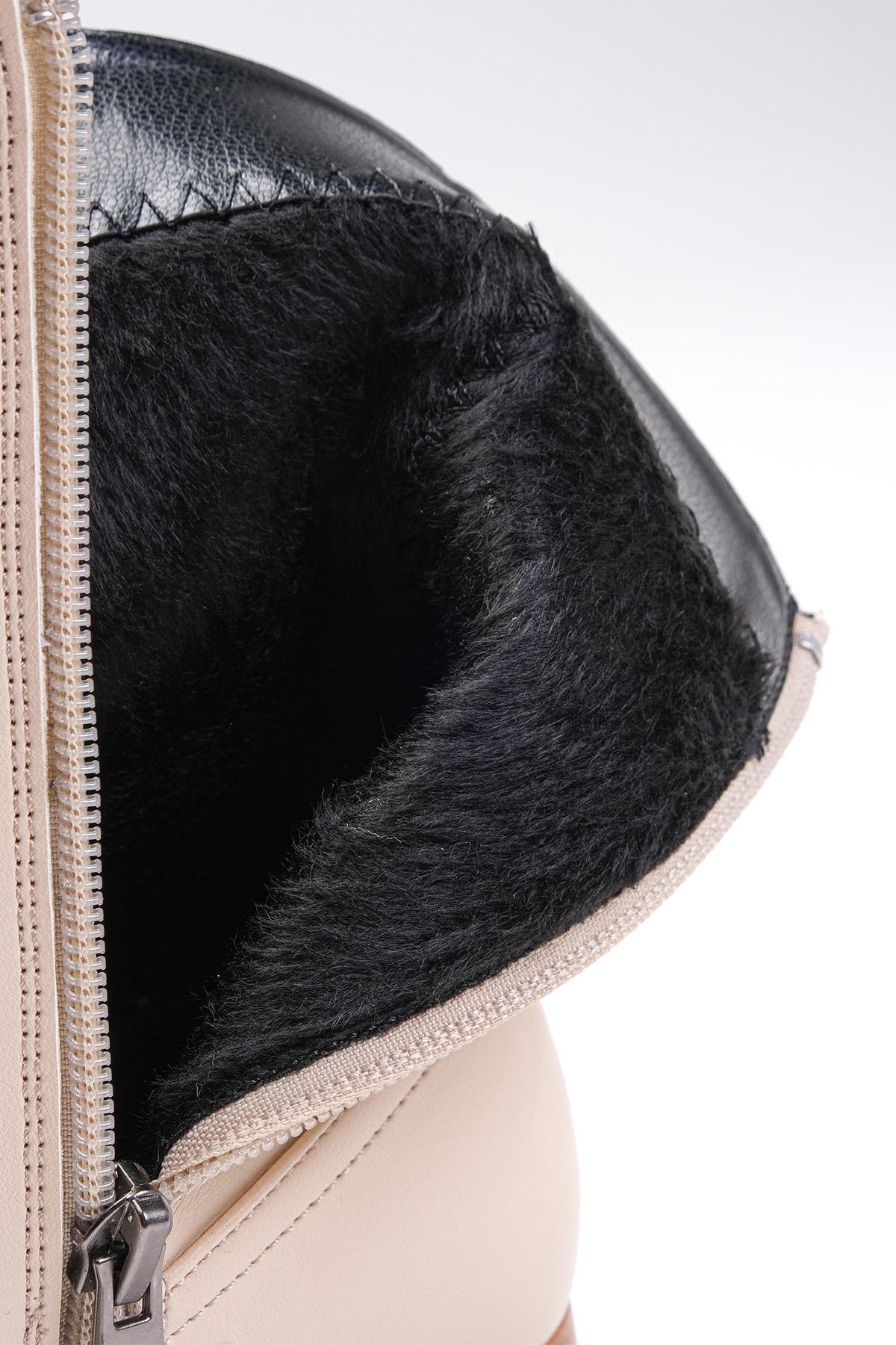 Callie Bej Renk Küt Burunlu Bot-Kalın Topuk-Mio Gusto-01491BEC