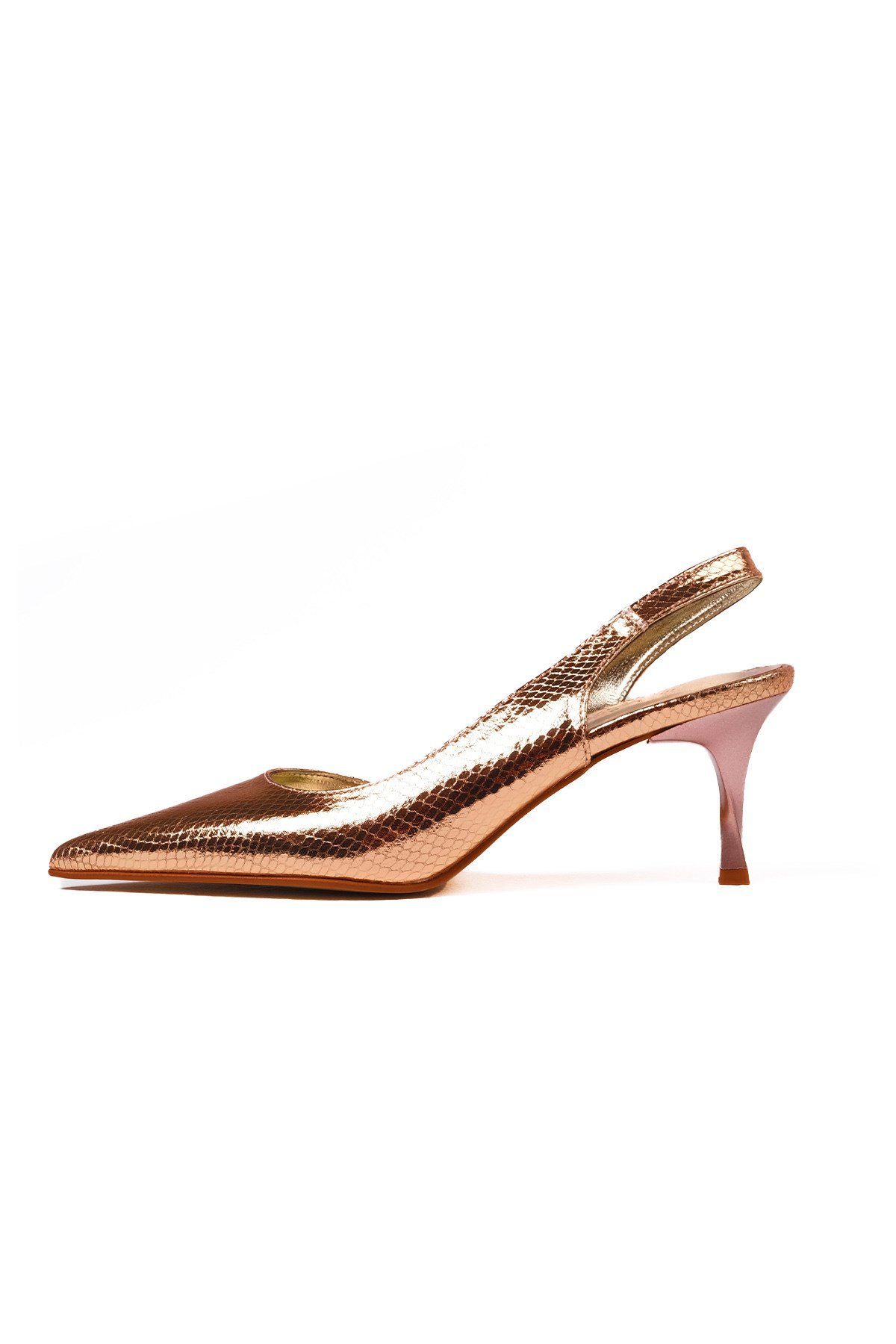 Clarice Bakır Renk Topuklu Ayakabbı-High Heels-Mio Gusto-01435BKK