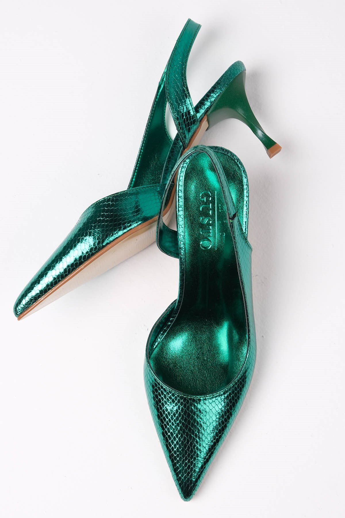 Clarice Yeşil Renk Topuklu Ayakkabı-High Heels-Mio Gusto-01435GNK