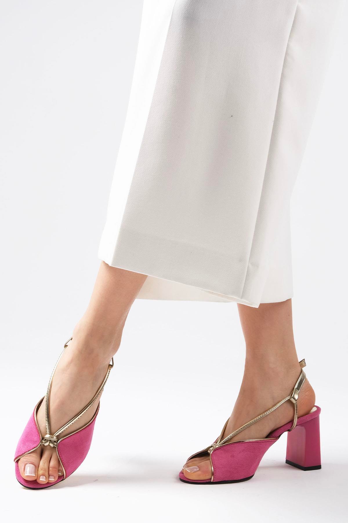 Colette Fuşya Renk Topuklu Sandalet-SANDALET-Mio Gusto-01470FUS