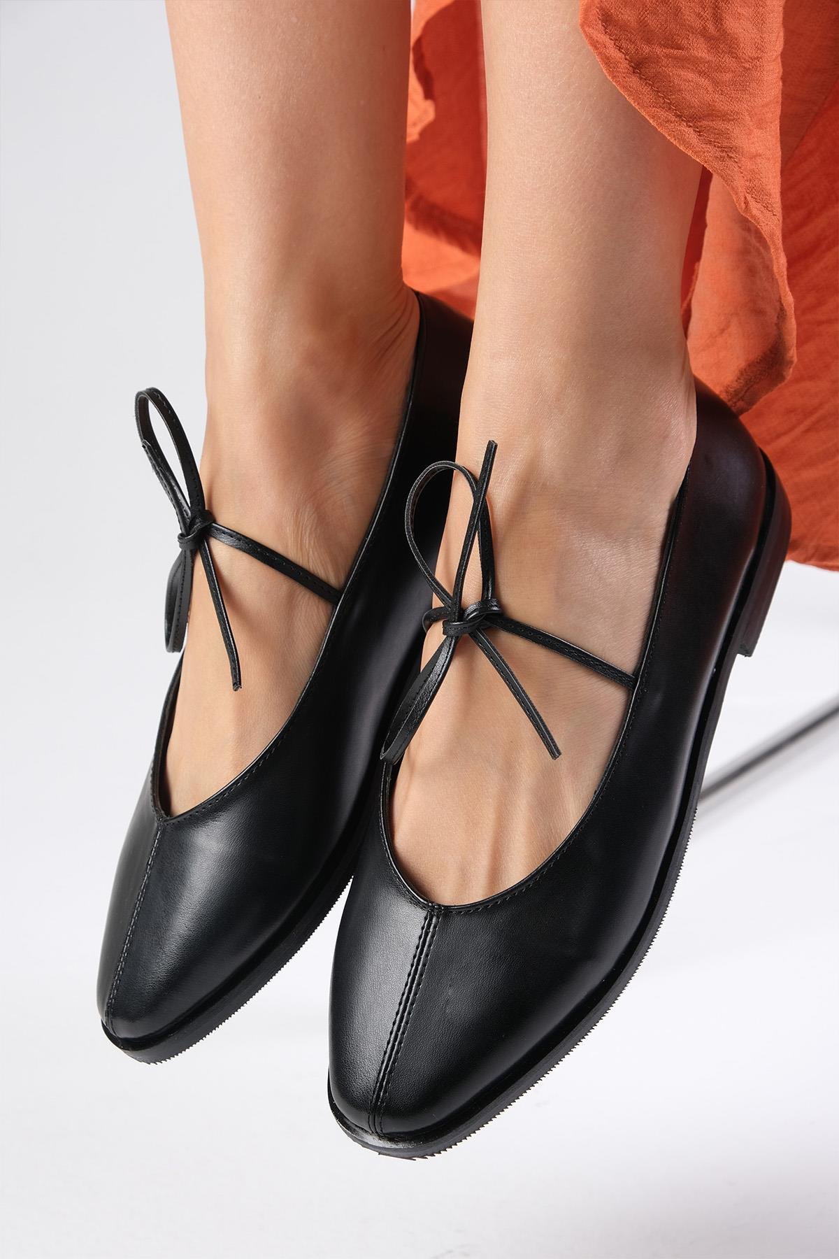 Eaine Siyah Renk Babet Ayakkabı-Flats-Mio Gusto-02336BLC