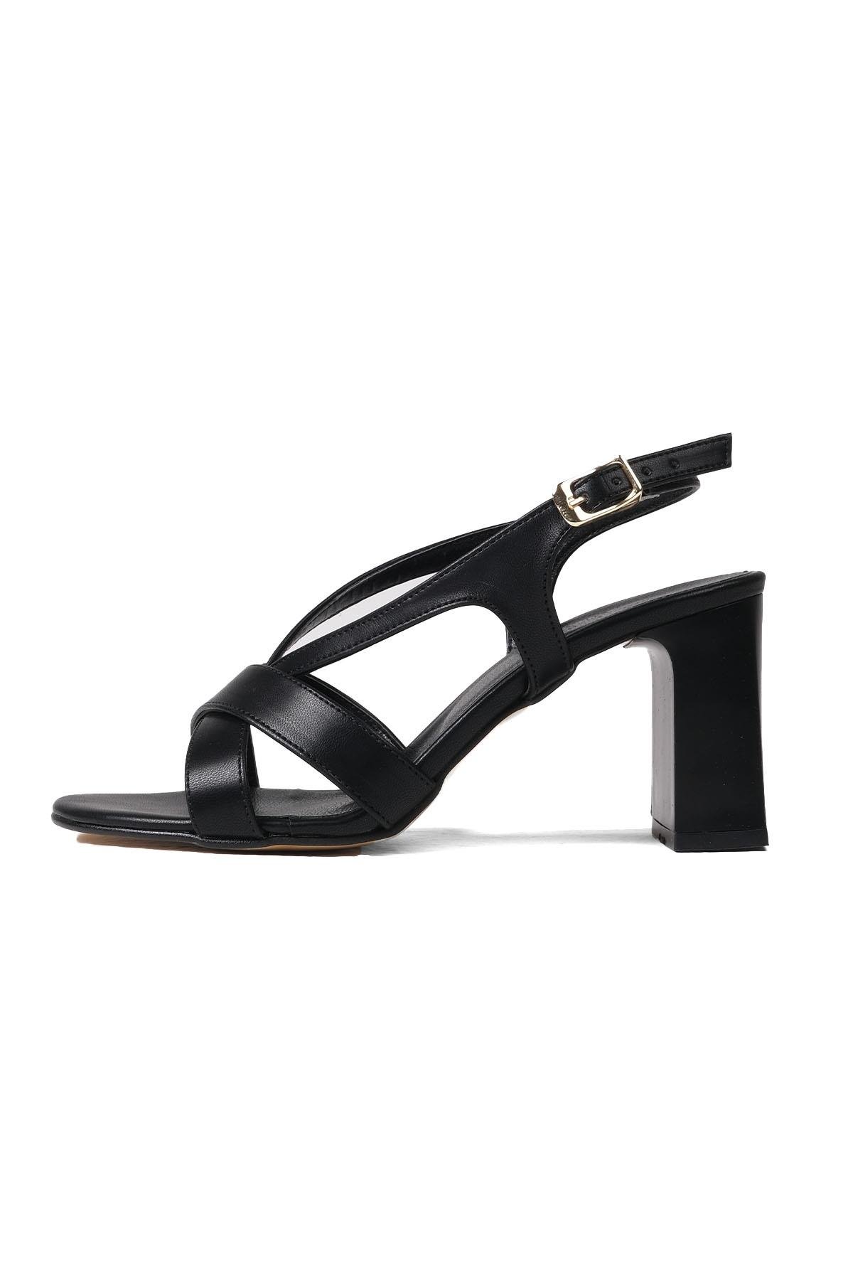 Eloise Siyah Renk Topuklu Sandalet-SANDALET-Mio Gusto-01473BLC