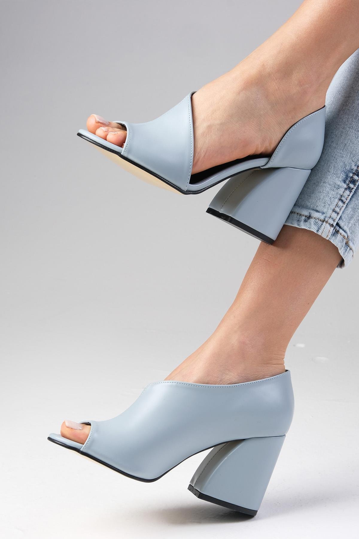 Eva Bebe Mavi Topuklu Ayakkabı-Yüksek Topuklu-Mio Gusto-01260BUC