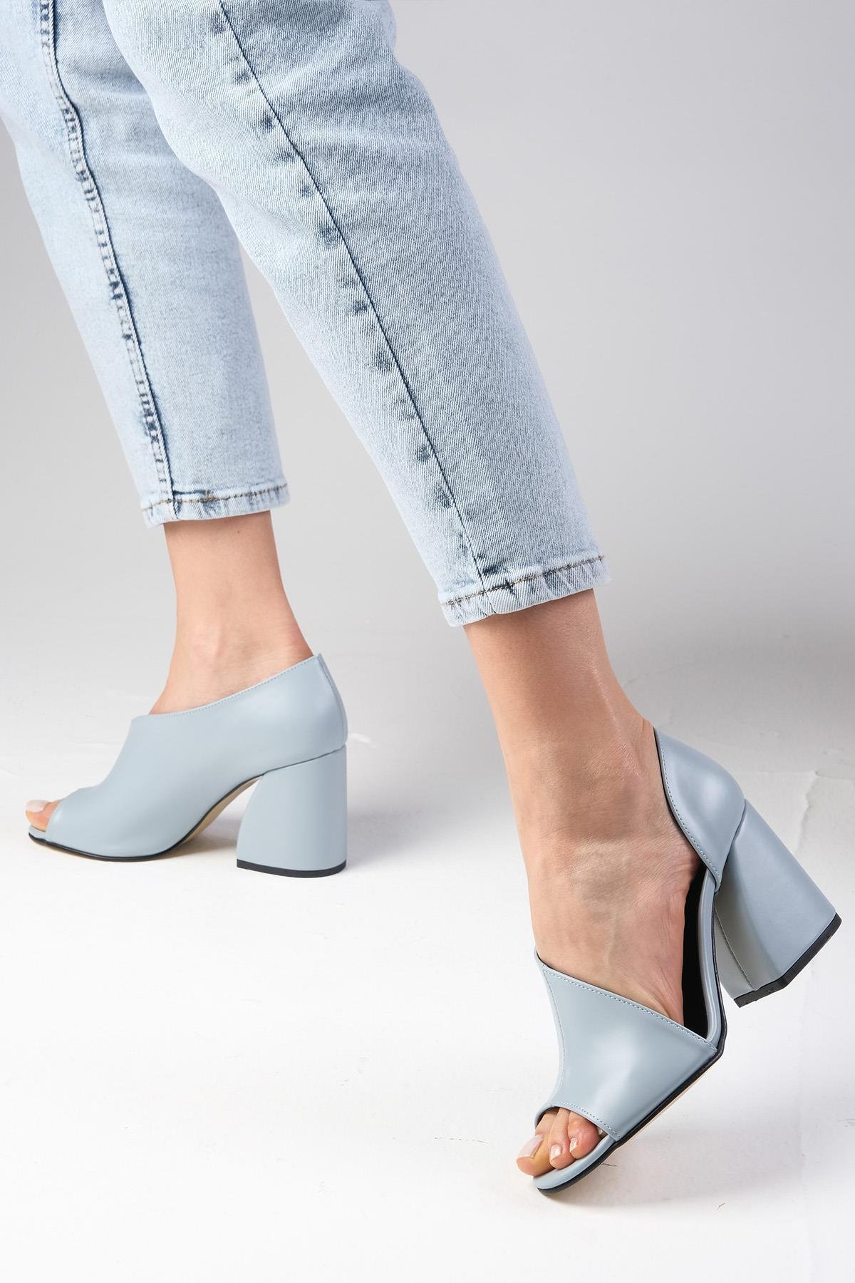 Eva Bebe Mavi Topuklu Ayakkabı-Yüksek Topuklu-Mio Gusto-01260BUC