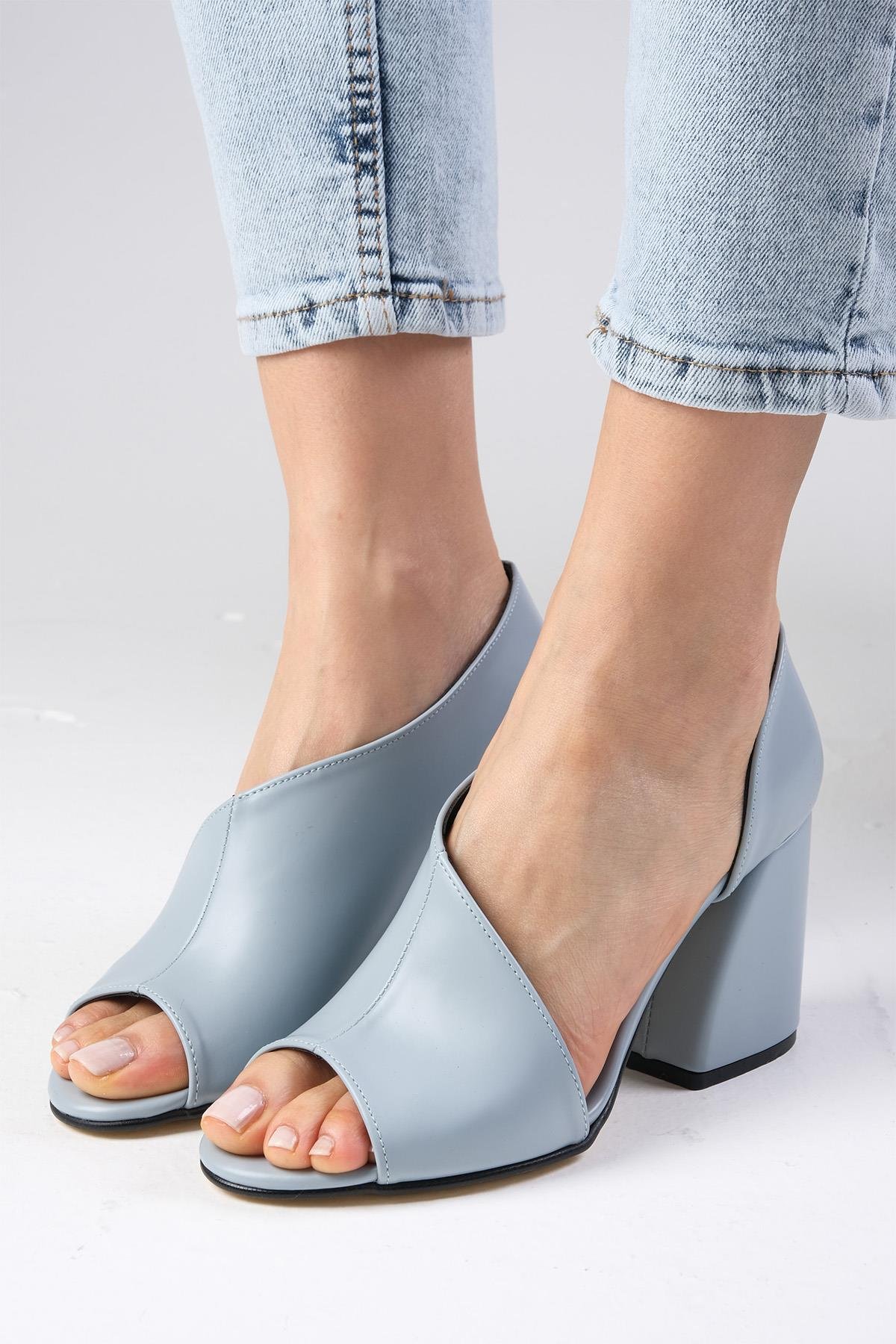 Eva Bebe Mavi Topuklu Ayakkabı-Yüksek Topuklu-Mio Gusto-01260BUC