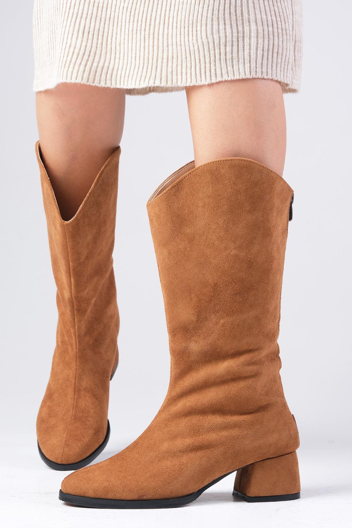 Fabia Taba Renk Süet Çizme-ÇİZME-Mio Gusto-02271TAS