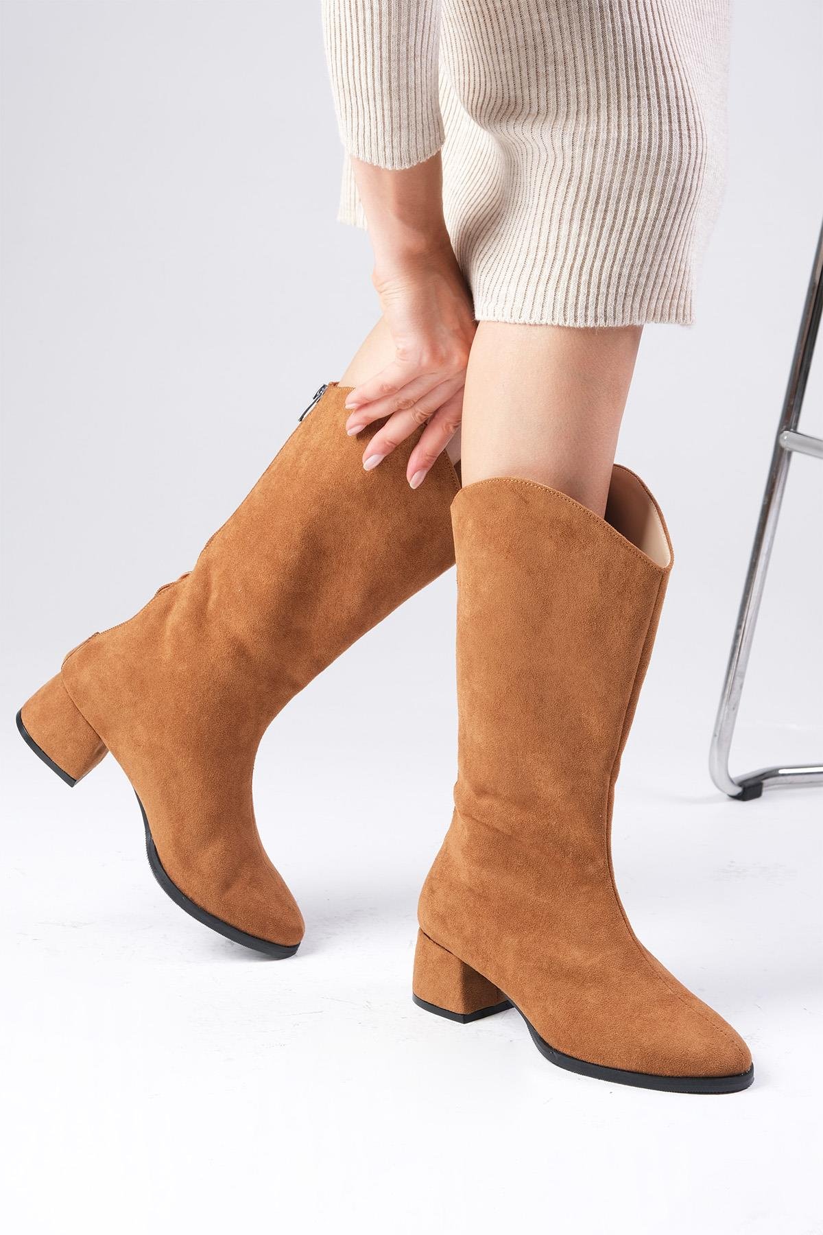 Fabia Taba Renk Süet Çizme-ÇİZME-Mio Gusto-02271TAS