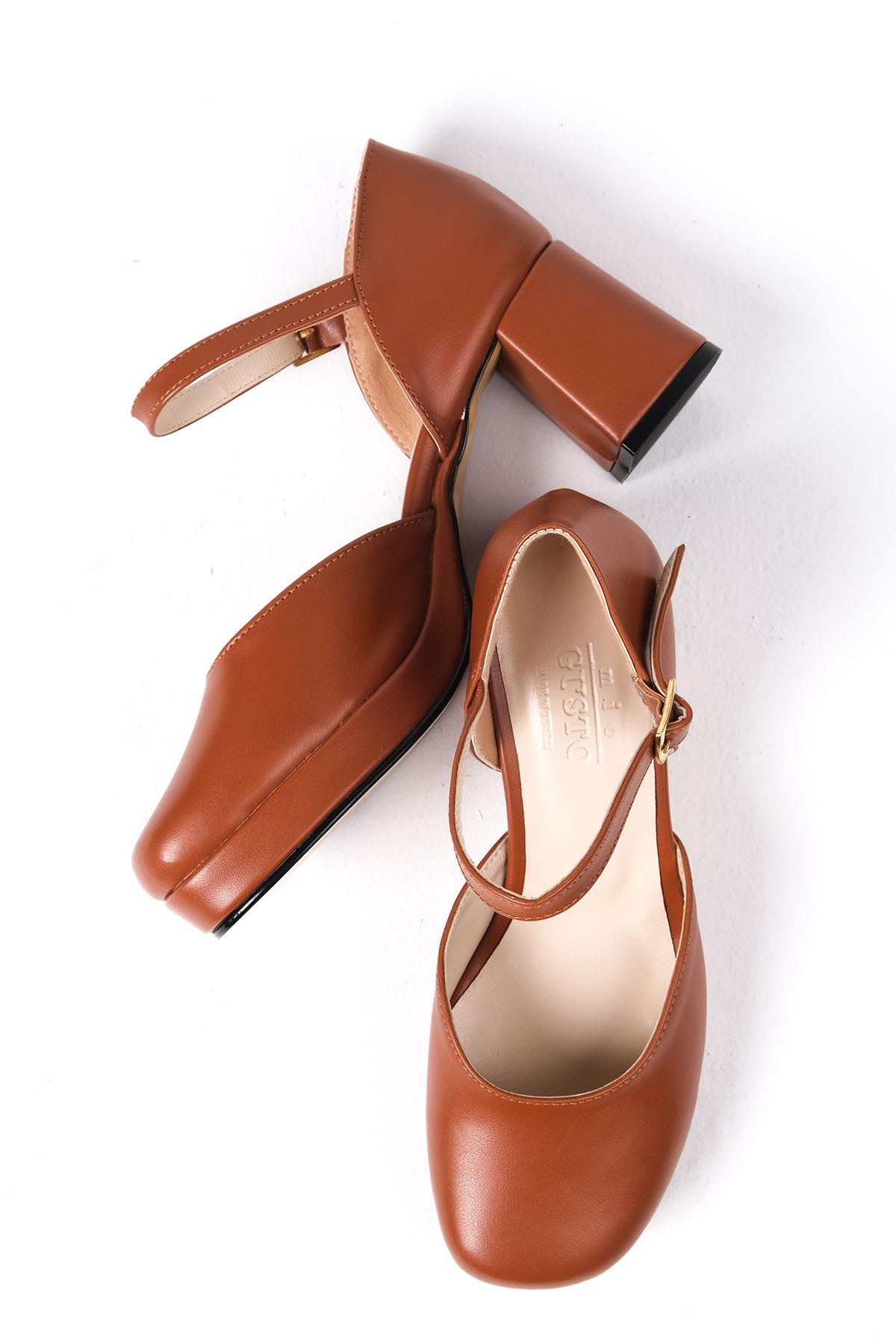 Franka Taba Renk Platformlu Topuklu Ayakkabı-Yüksek Topuklu-Mio Gusto-02245TAC