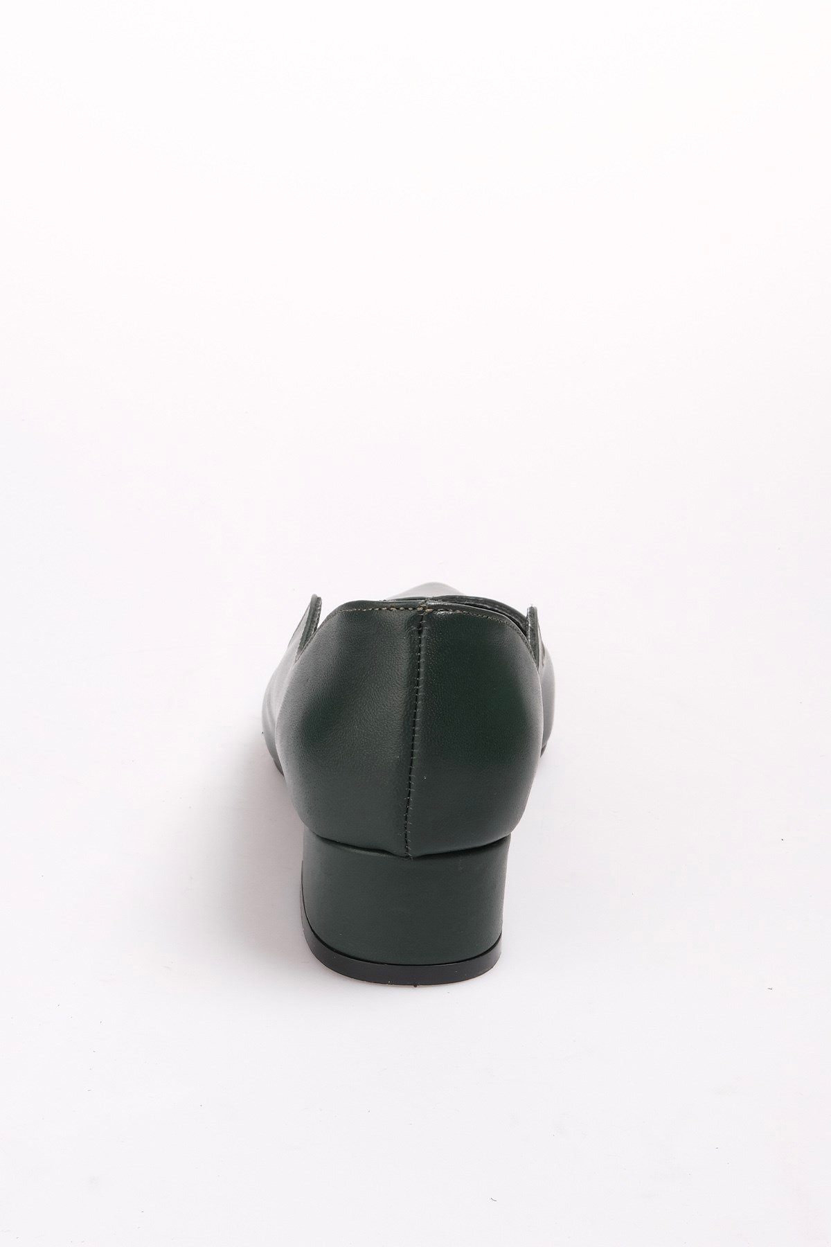 Gloria Hakiki Deri Yeşil Renk Topuklu Ayakkabı-Low Heels-Mio Gusto-08406GNC
