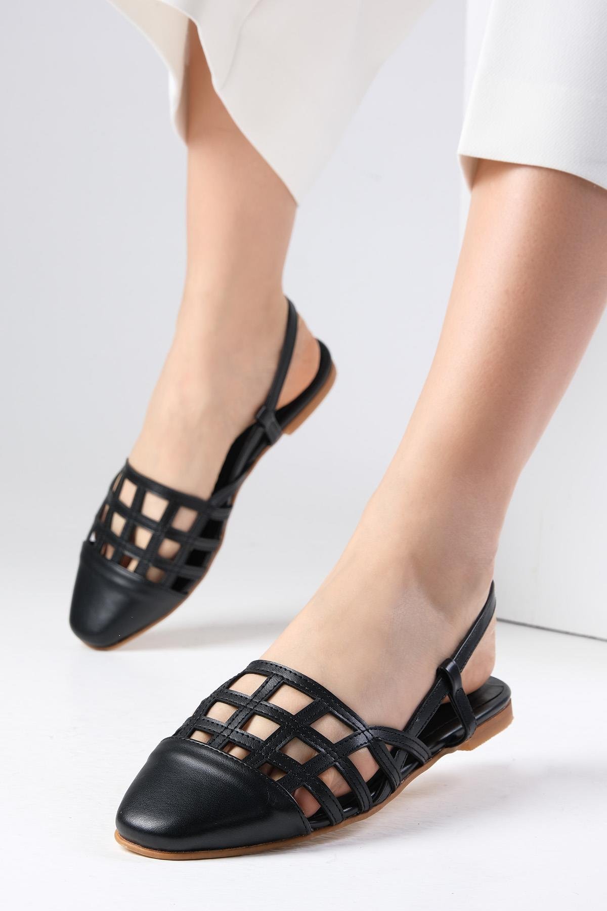 Helen Siyah Renk Kafesli Babet-BABET-Mio Gusto-02294BLC