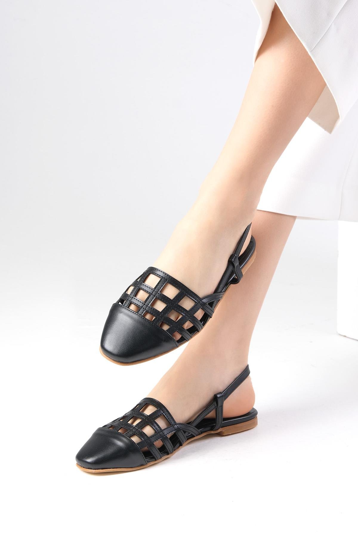 Helen Siyah Renk Kafesli Babet-BABET-Mio Gusto-02294BLC