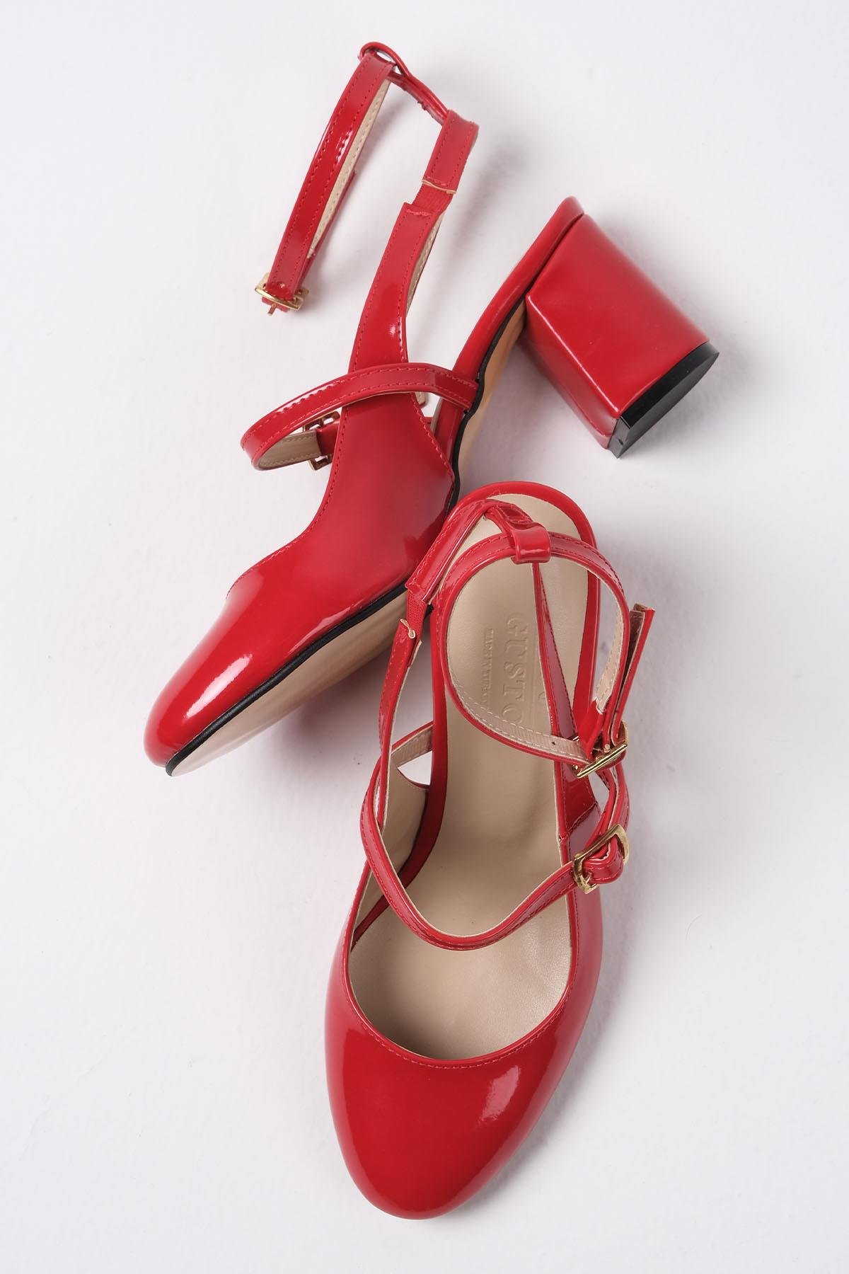 Inessa Kırmızı Renk Topuklu Ayakkabı-Yüksek Topuklu-Mio Gusto-02260RER