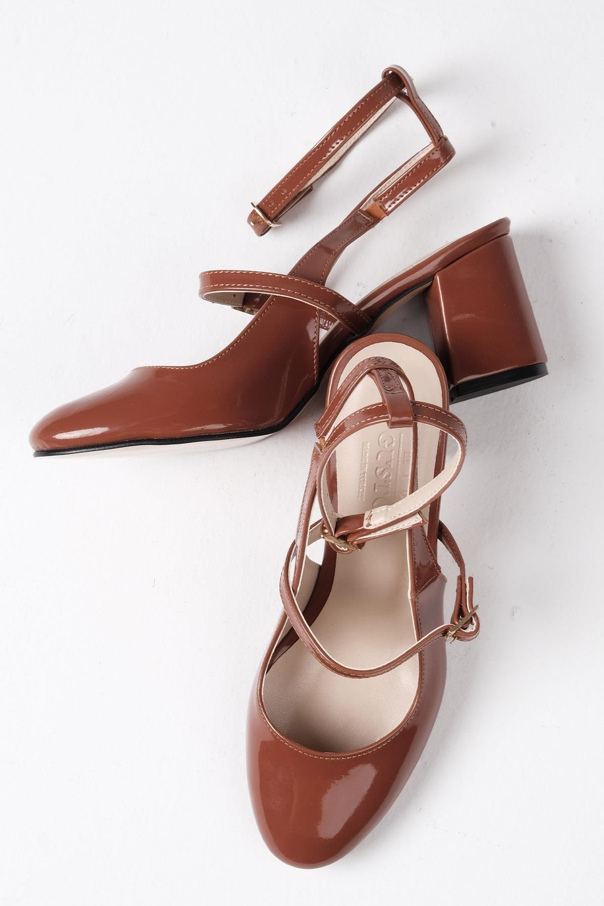 Inessa Taba Renk Topuklu Ayakkabı-Yüksek Topuklu-Mio Gusto-02260TAR