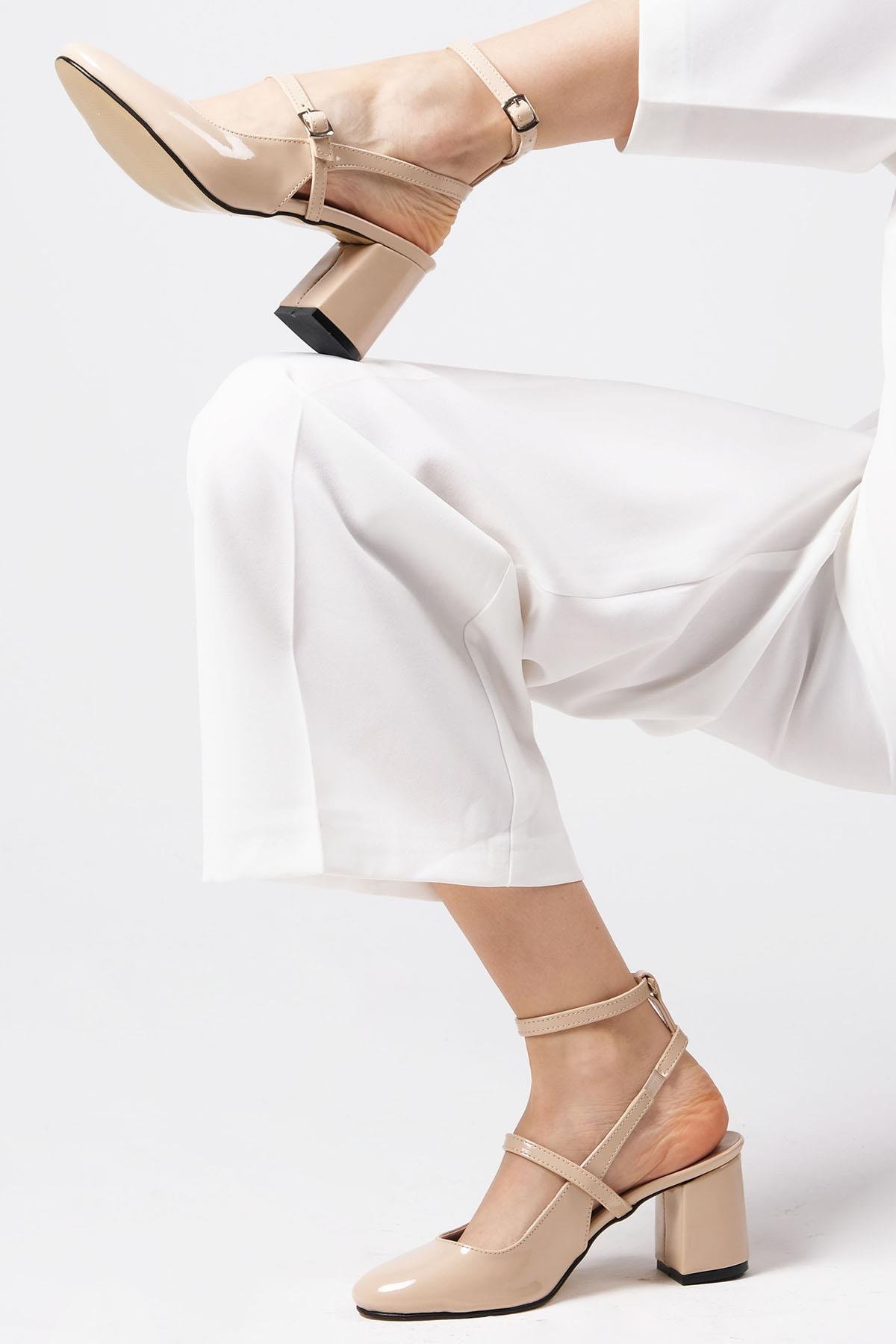 Inessa Ten Rengi Topuklu Ayakkabı-Yüksek Topuklu-Mio Gusto-02260NUR