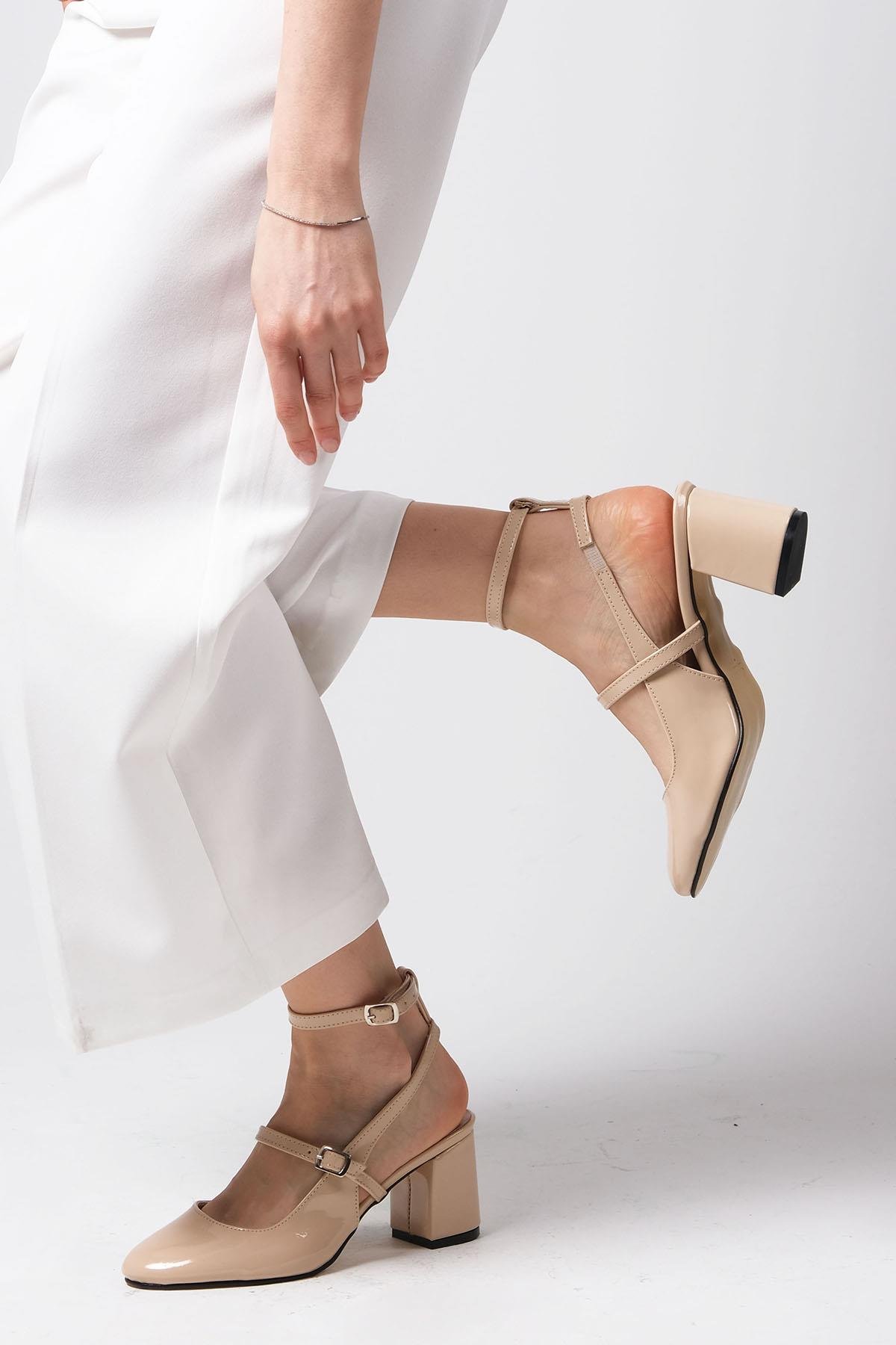 Inessa Ten Rengi Topuklu Ayakkabı-Yüksek Topuklu-Mio Gusto-02260NUR