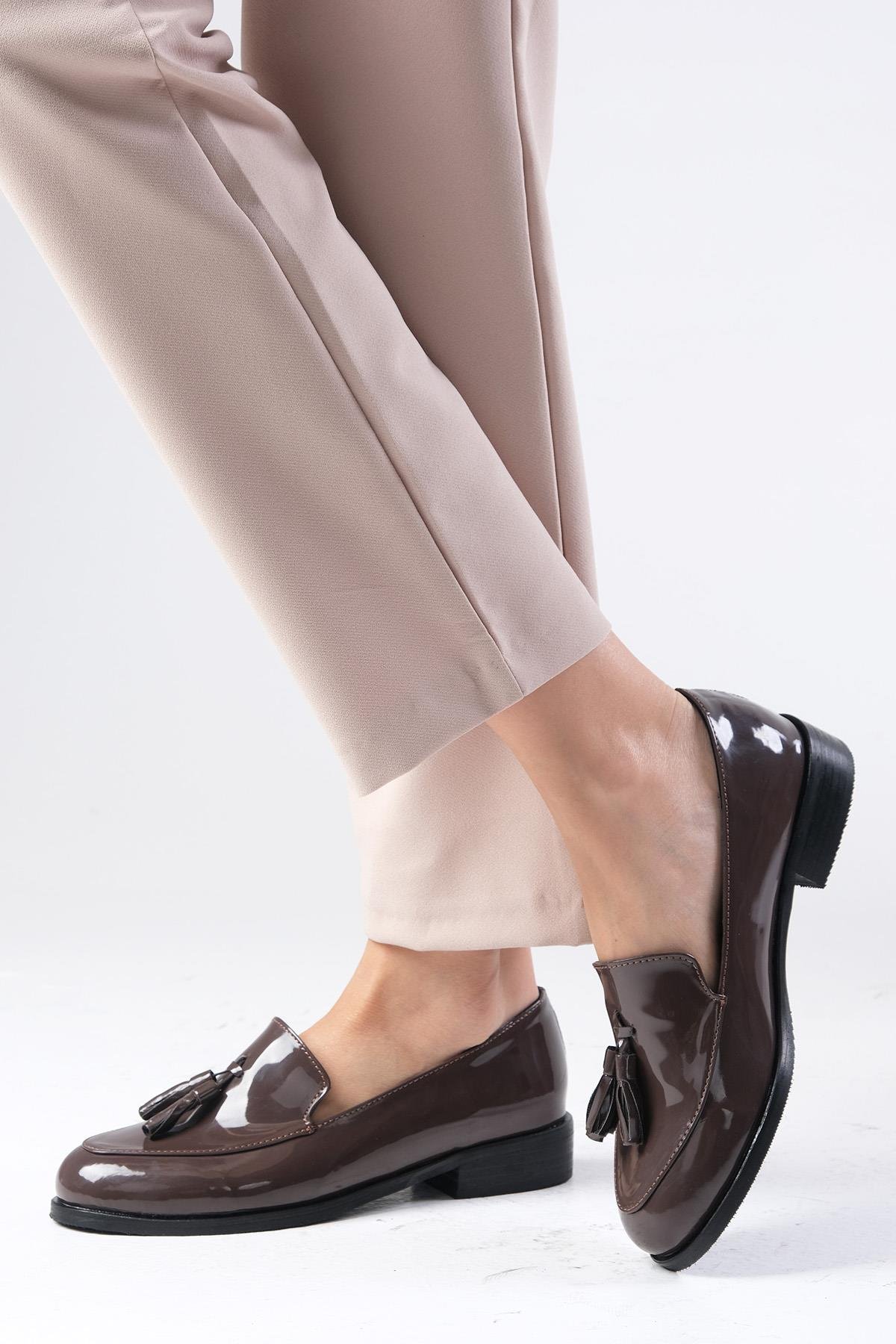 Iris Kahverengi Rugan Oxford Ayakkabı-Casual-Mio Gusto-02127BRR