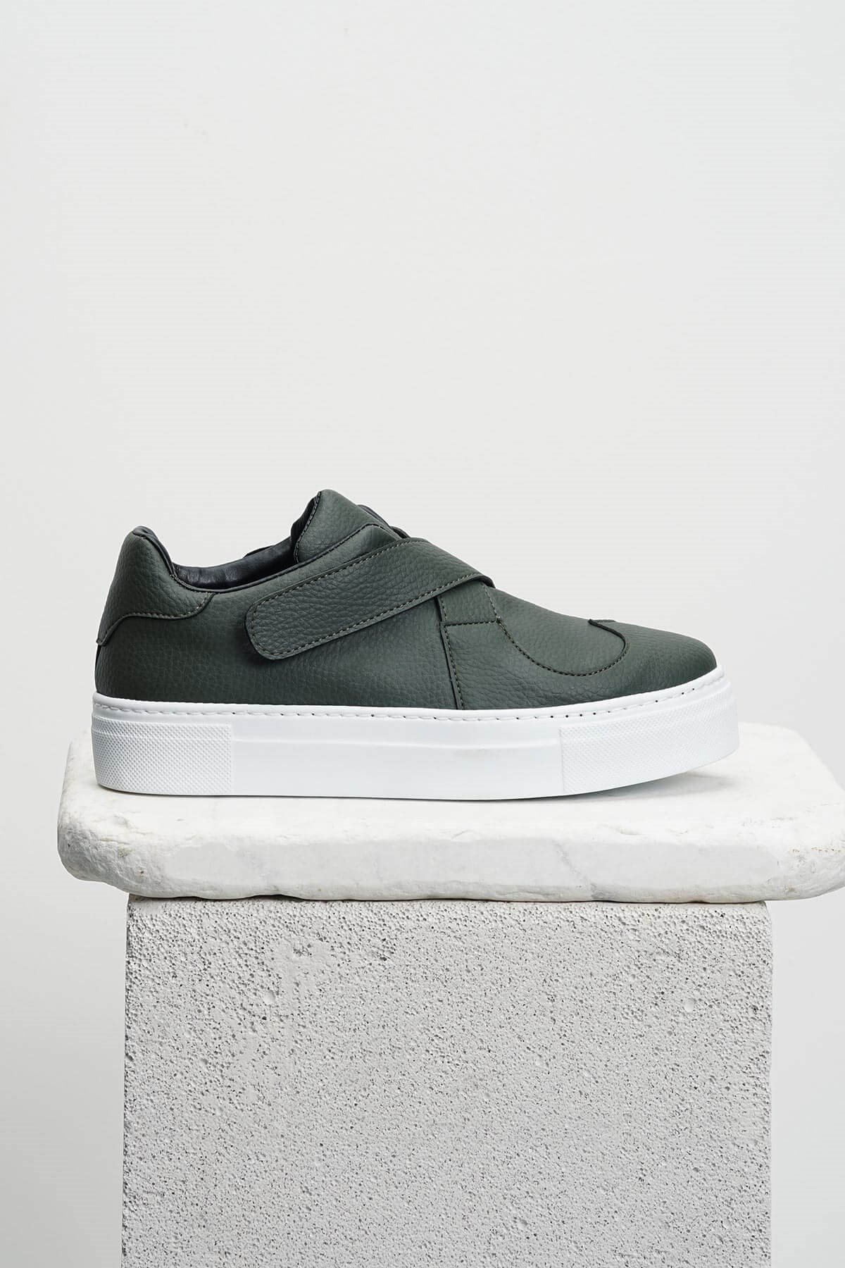 Irma Haki Yeşil Çapraz Cırtlı Sneaker-SPOR-Mio Gusto-05011GNC