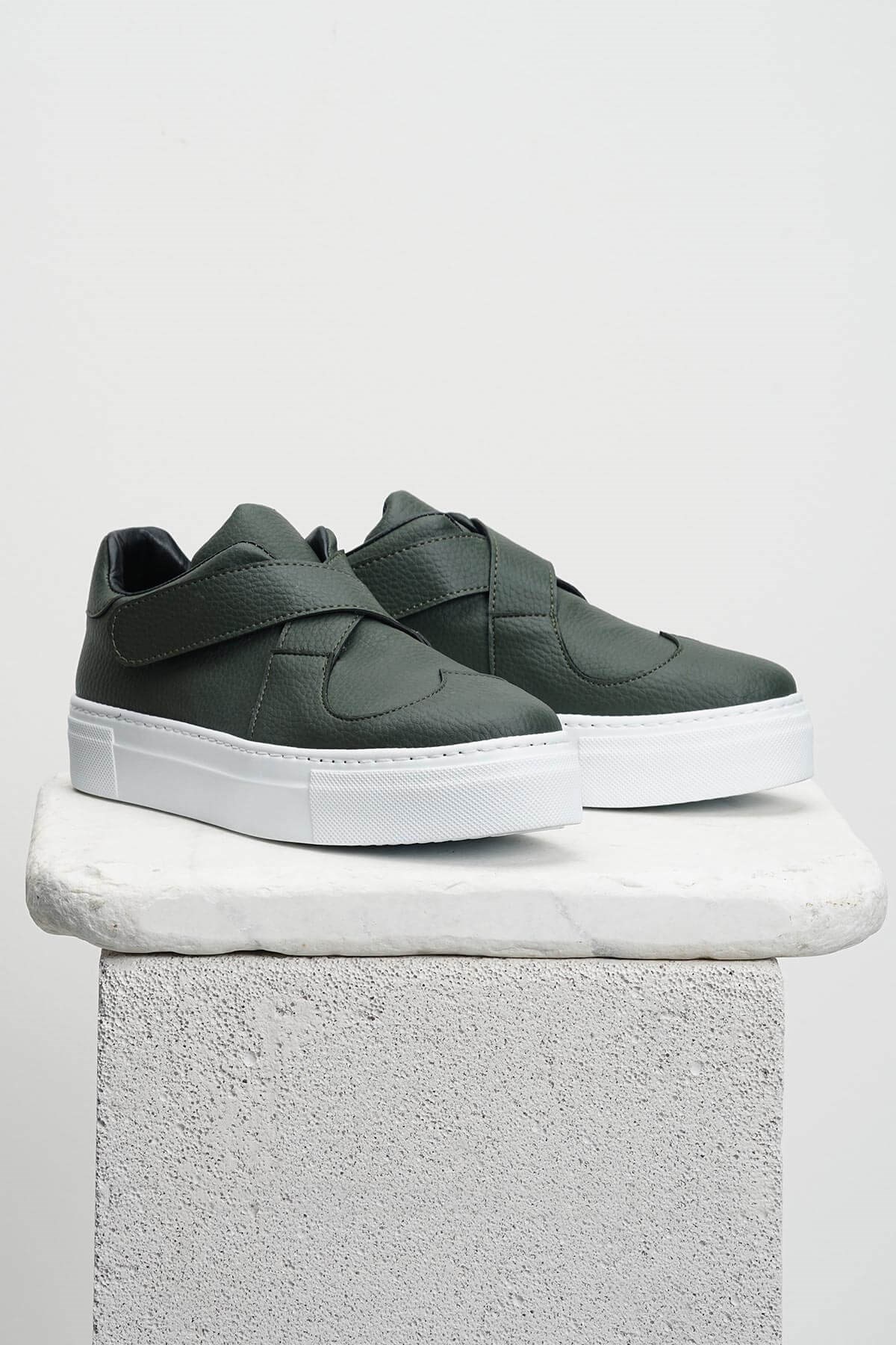 Irma Haki Yeşil Çapraz Cırtlı Sneaker-SPOR-Mio Gusto-05011GNC