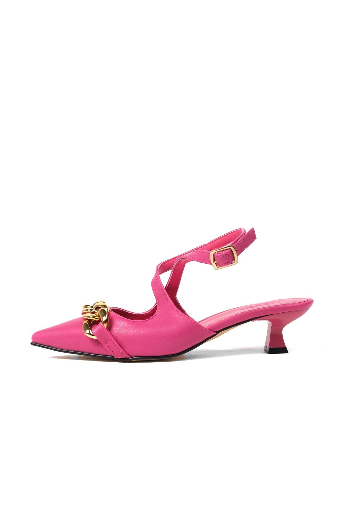 Jenifer Fuşya Renk Mini Topuklu Ayakkabı-Kısa Topuklu-Mio Gusto-02231FUC