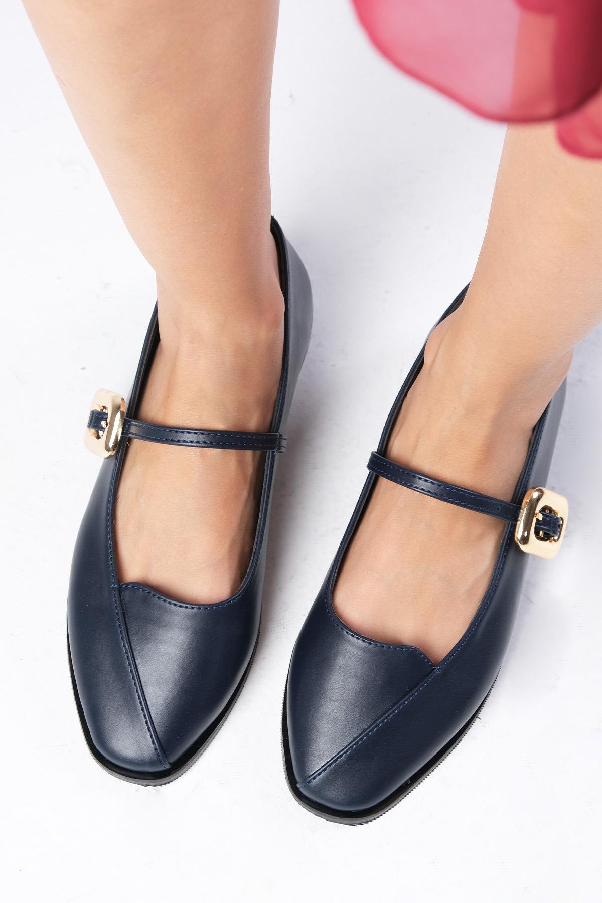 Juliet Lacivert Renk Babet Ayakkabı-BABET-Mio Gusto-02335DBC
