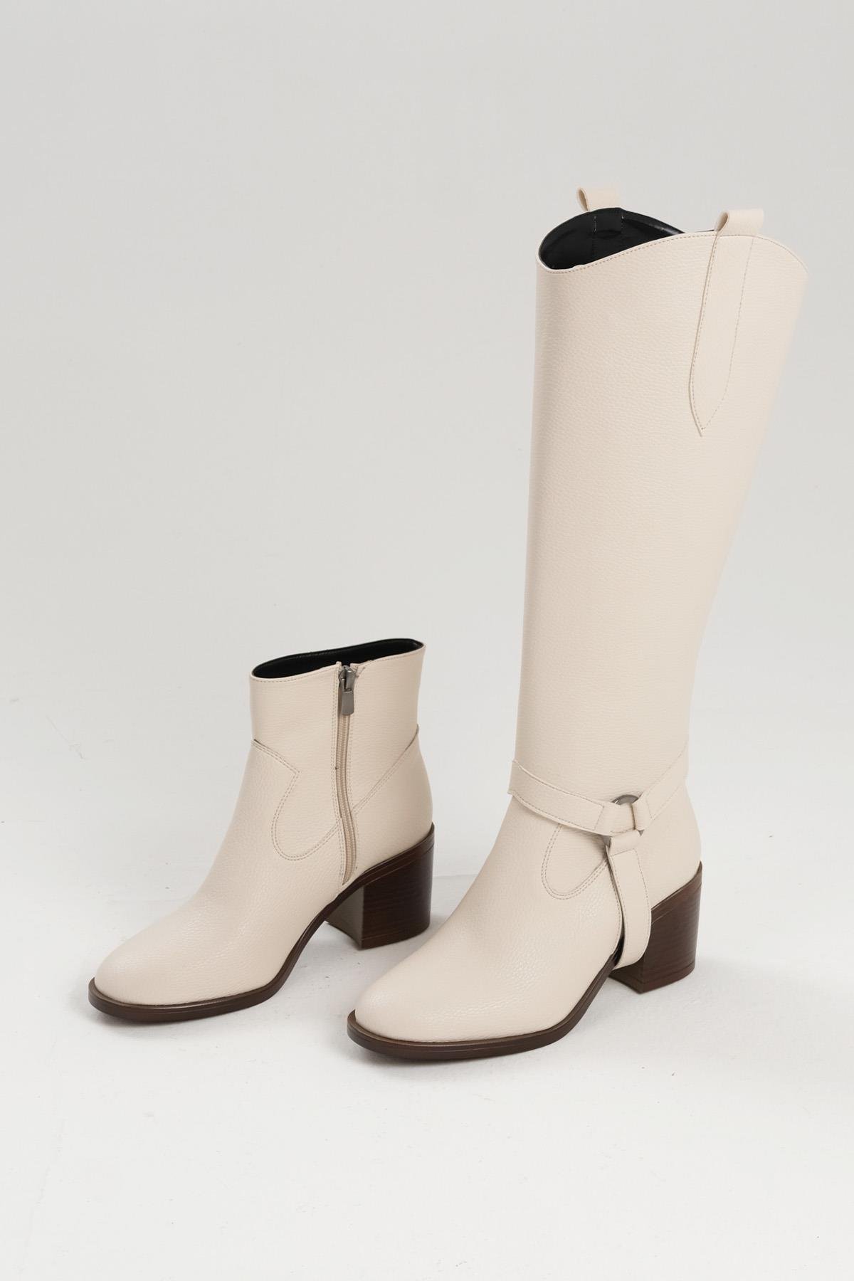 Kadın Siyah Çizme & Bot – 2’si 1 Arada Dönüşebilir Tasarım