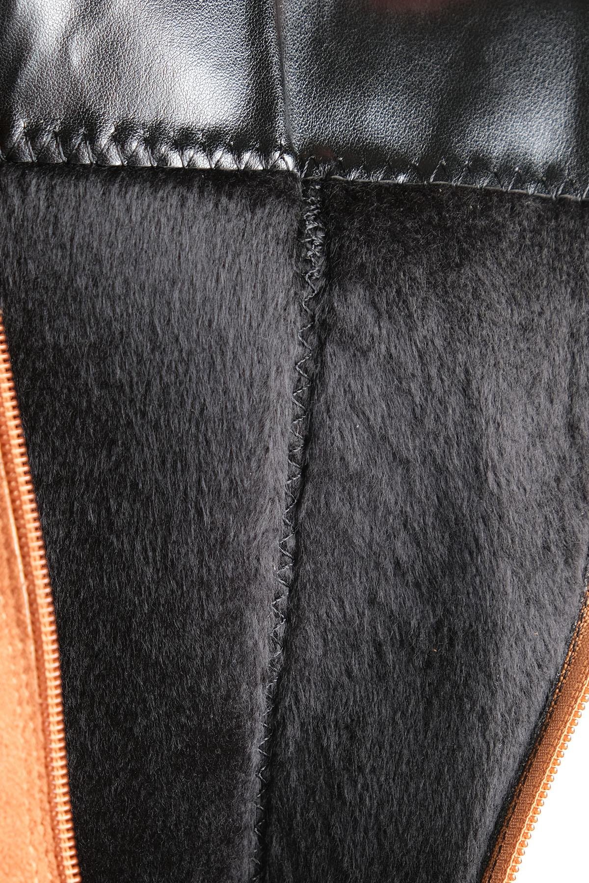 Kylie Taba Renk Fermuarlı Postal Çizme-ÇİZME-Mio Gusto-01495TAZ