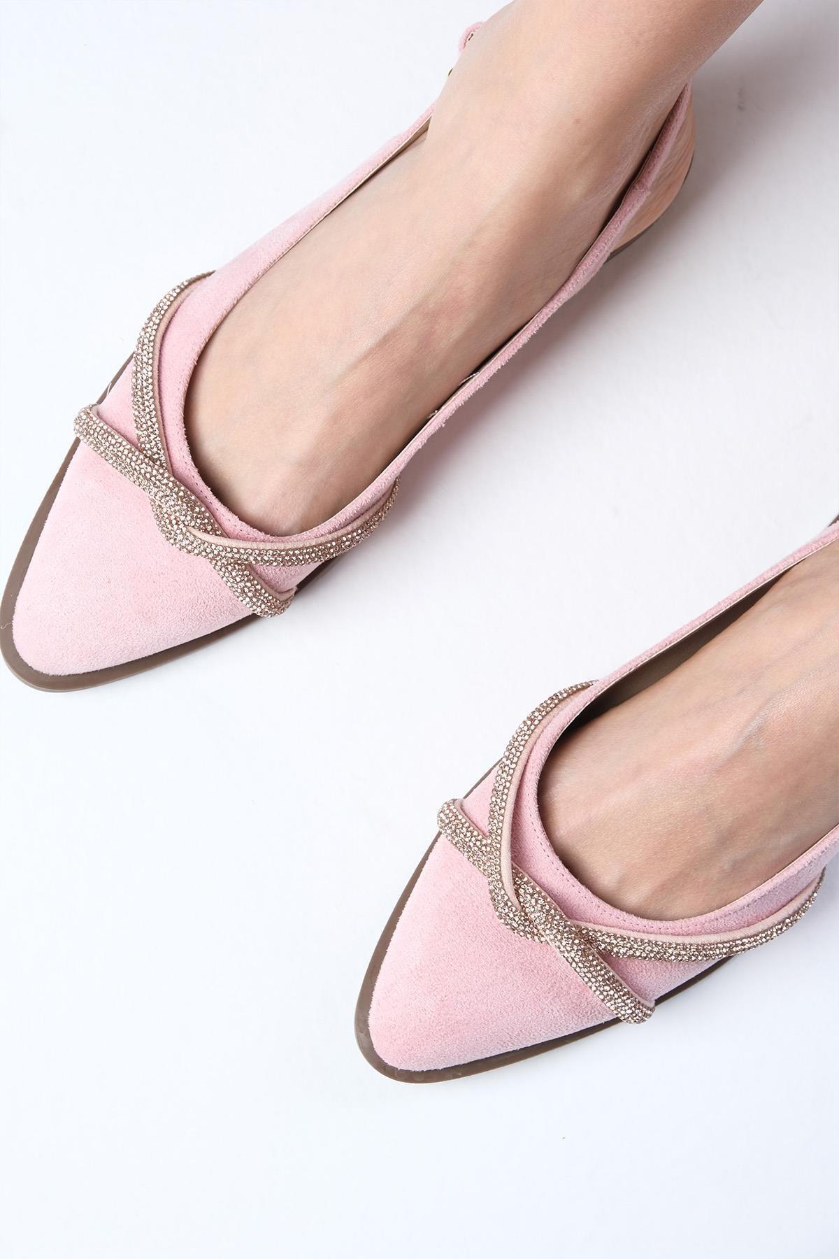 Kyra Pudra Taş Atkılı Babet-BABET-Mio Gusto-01383POS