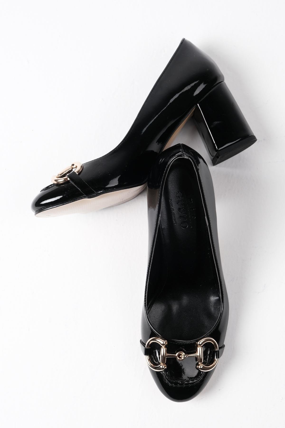 Leandra Siyah Renk Topuklu Ayakkabı-Yüksek Topuklu-Mio Gusto-02256BLR