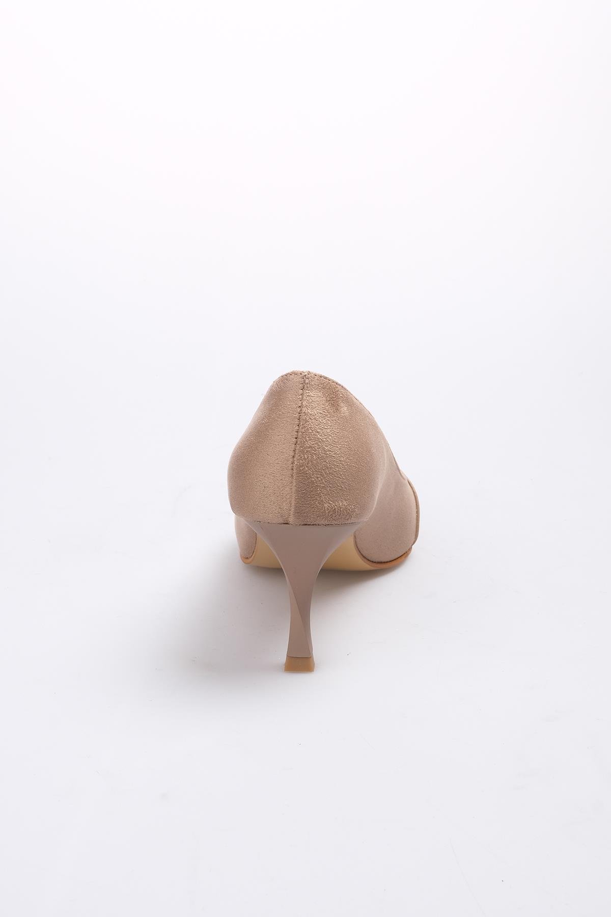 Lina Vizon Renk Süet Topuklu Ayakkabı-Yüksek Topuklu-Mio Gusto-01430MIS