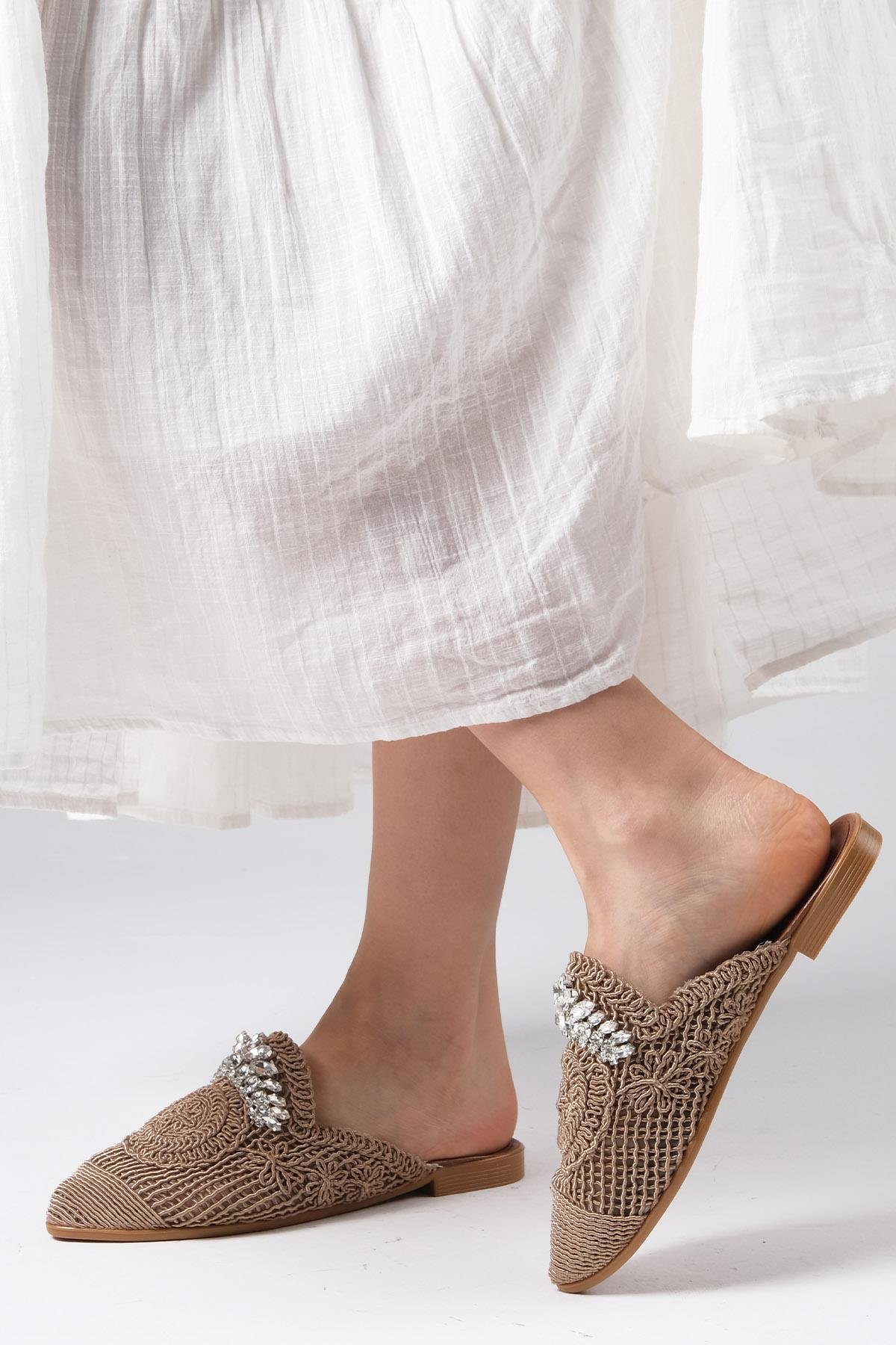 Lisette Vizon Renk Örgü Terlik-TERLİK-Mio Gusto-05616MIK