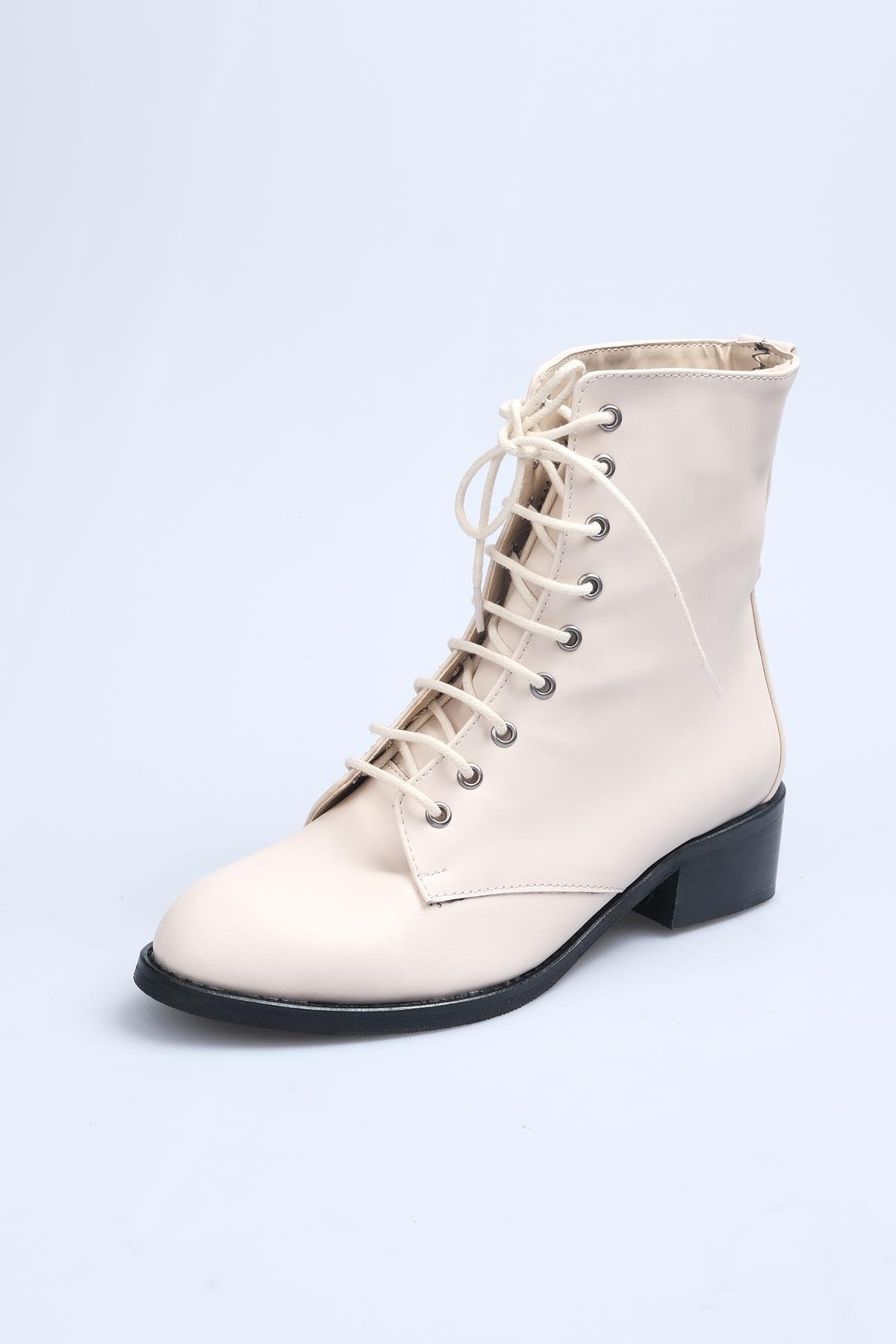 Lori Bej Renk Bağcıklı Bot-Kalın Topuk-Mio Gusto-02196BEC