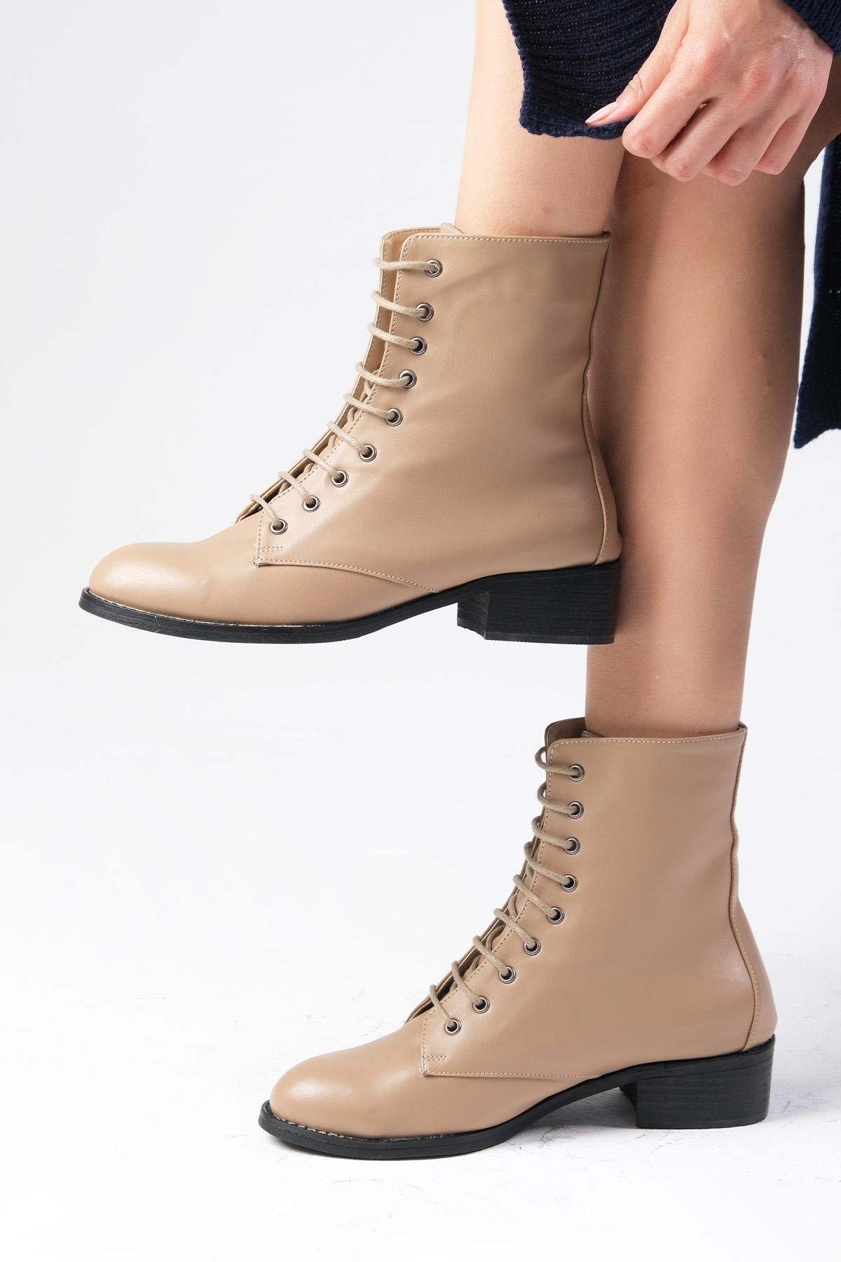 Lori Vizon Renk Bağcıklı Bot-Kalın Topuk-Mio Gusto-02196MIC