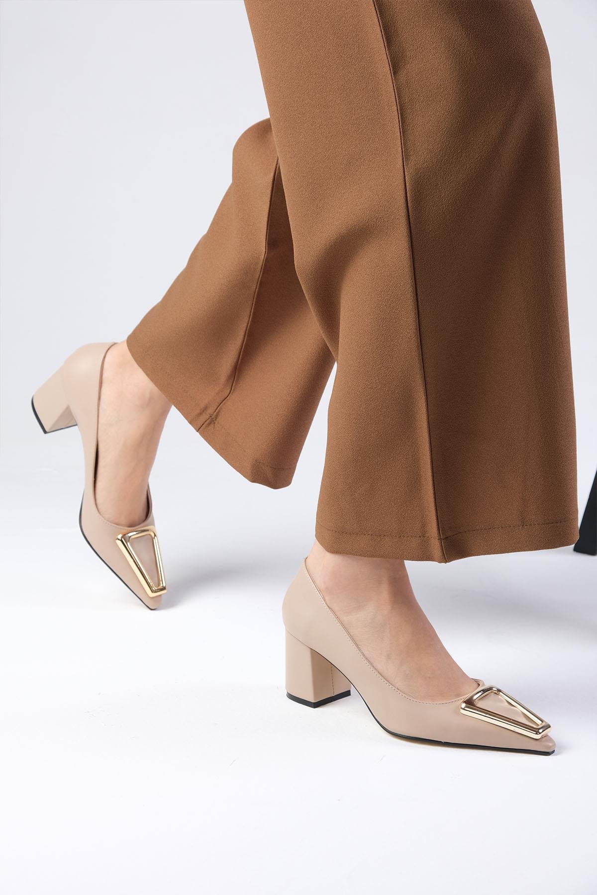 Lucinda Ten Rengi Topuklu Ayakkabı-Yüksek Topuklu-Mio Gusto-02342NUC