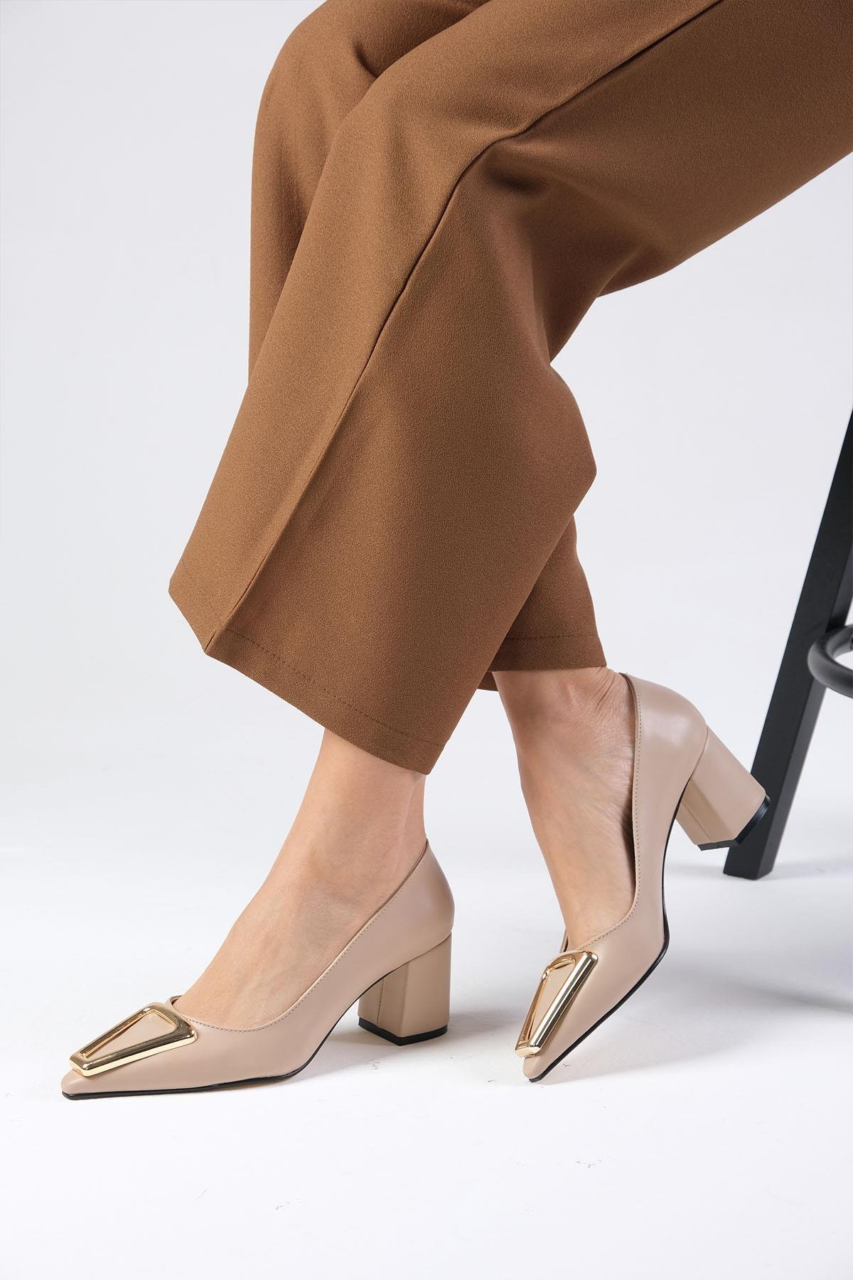 Lucinda Ten Rengi Topuklu Ayakkabı-Yüksek Topuklu-Mio Gusto-02342NUC