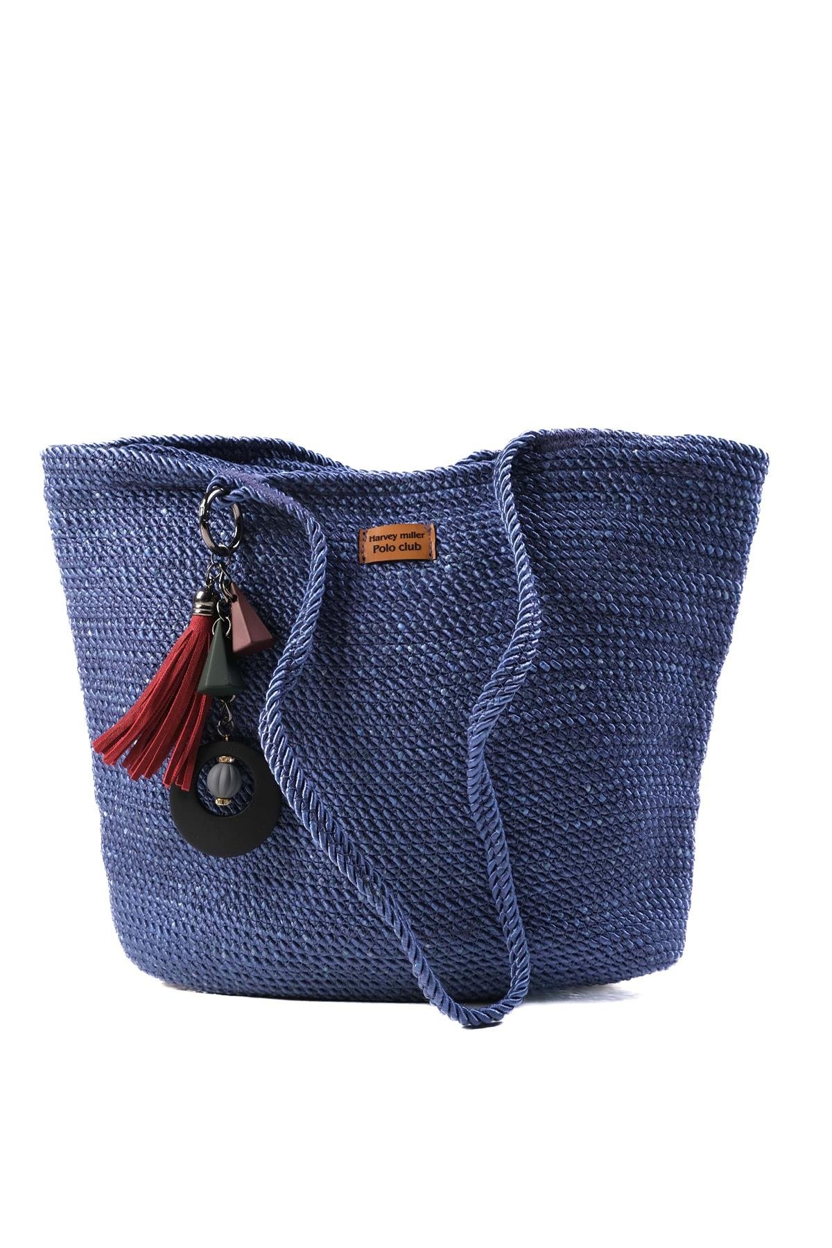 Mavi Renk Halat Örgü Omuz Çantası-ÇANTA-Mio Gusto-C0059BUK
