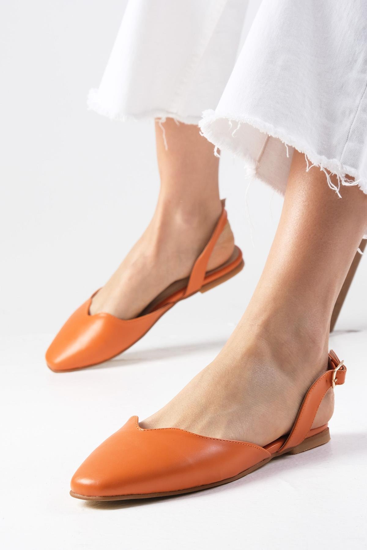 Mayra Turuncu Renk Arkası Açık Babet-BABET-Mio Gusto-02296ORC