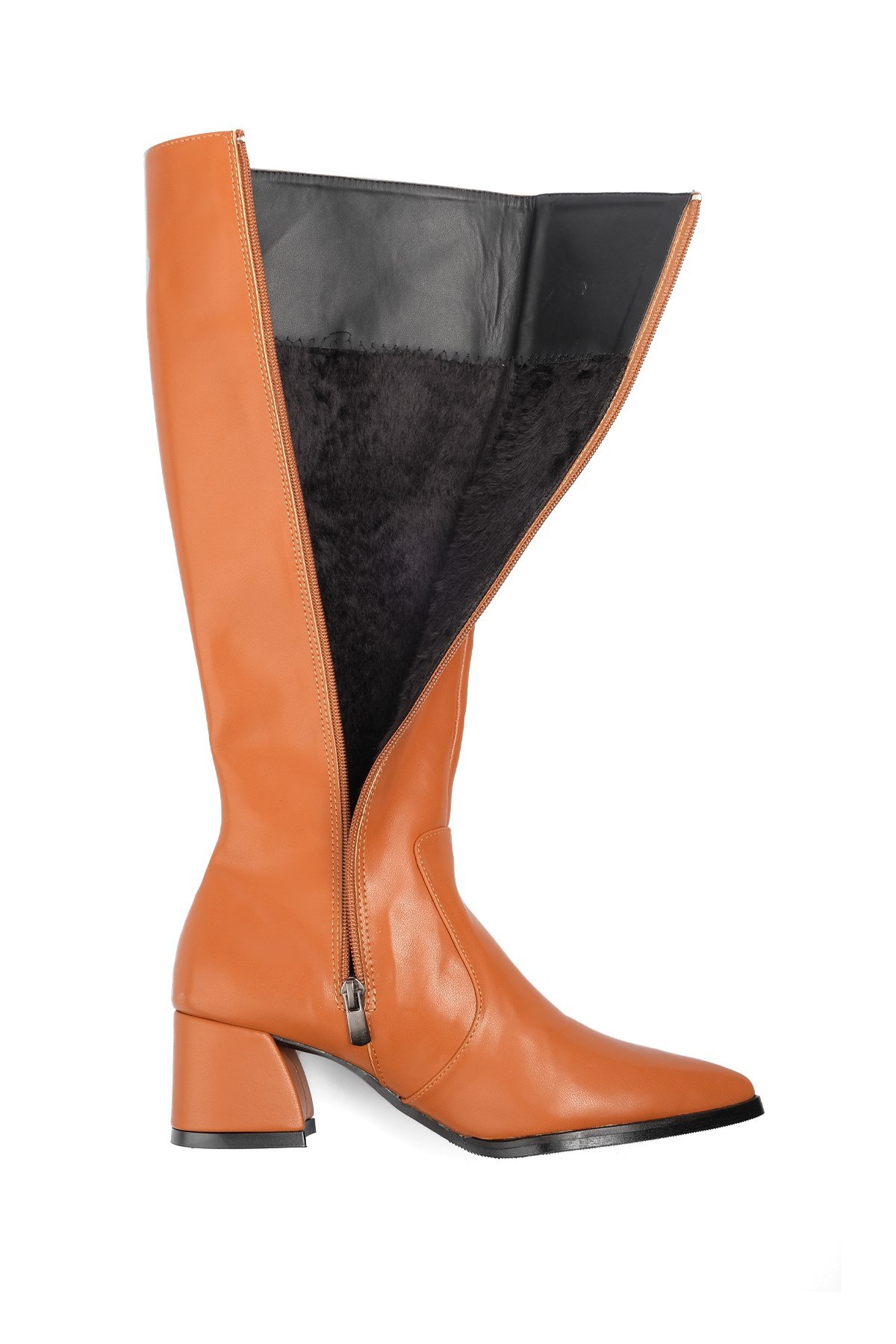 Mila Taba Renk Sivri Burun Çizme-Boots-Mio Gusto-01429TAC