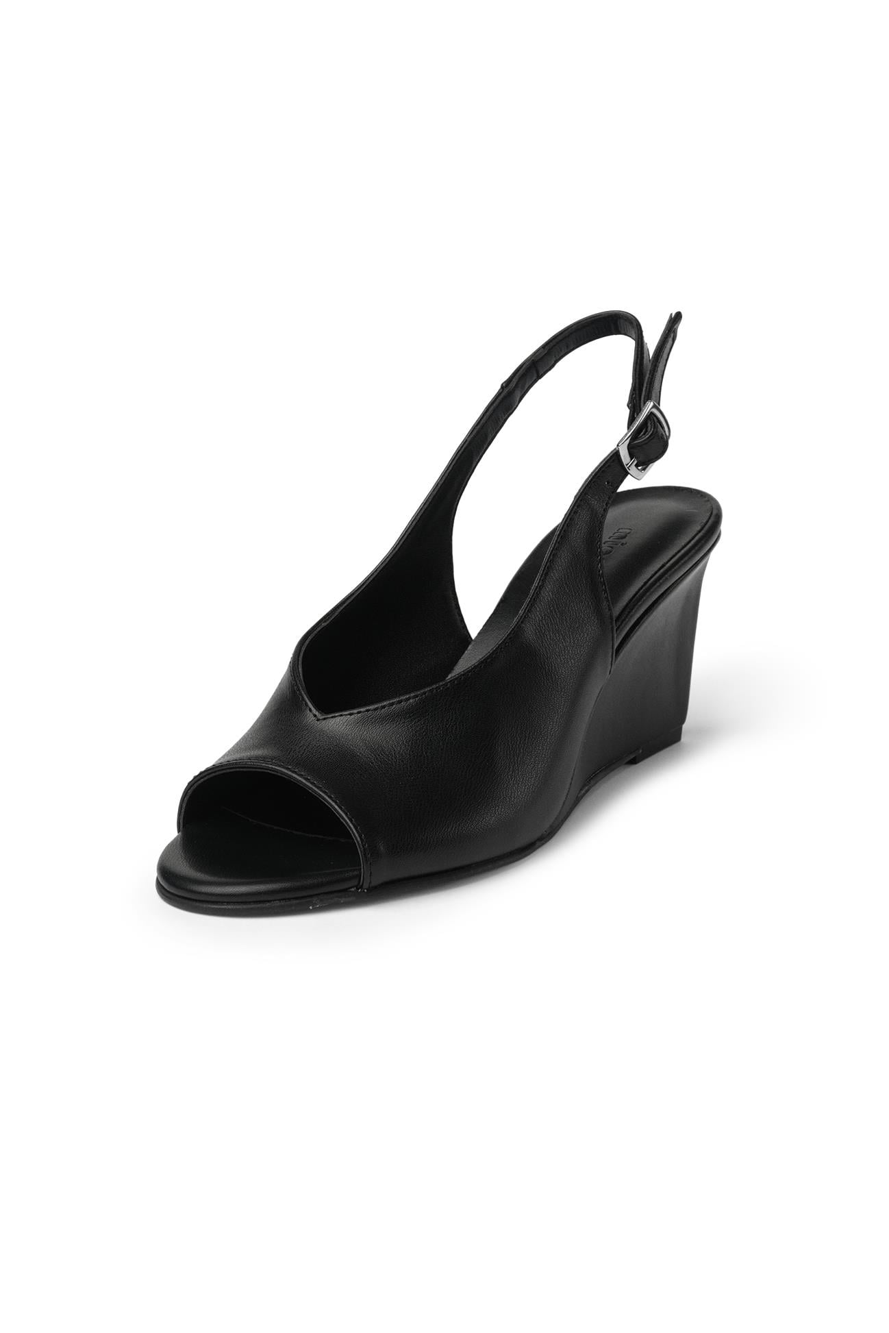 Mio Gusto Lotus Siyah Renk Lazer Kesimli KaDIN Sandalet