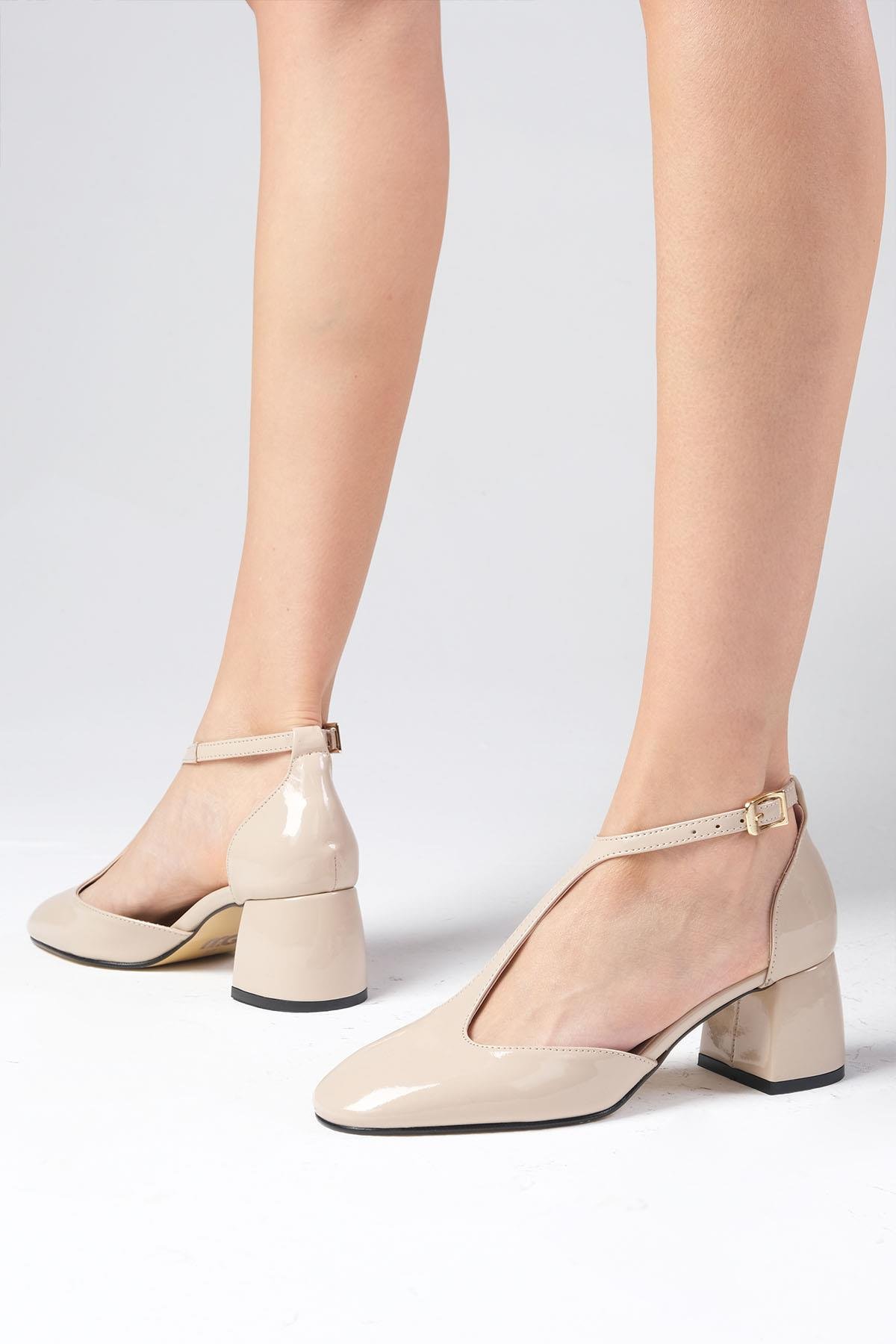 Mio Gusto Emma Ten Renk Topuklu Kadın Ayakkabı Modelleri