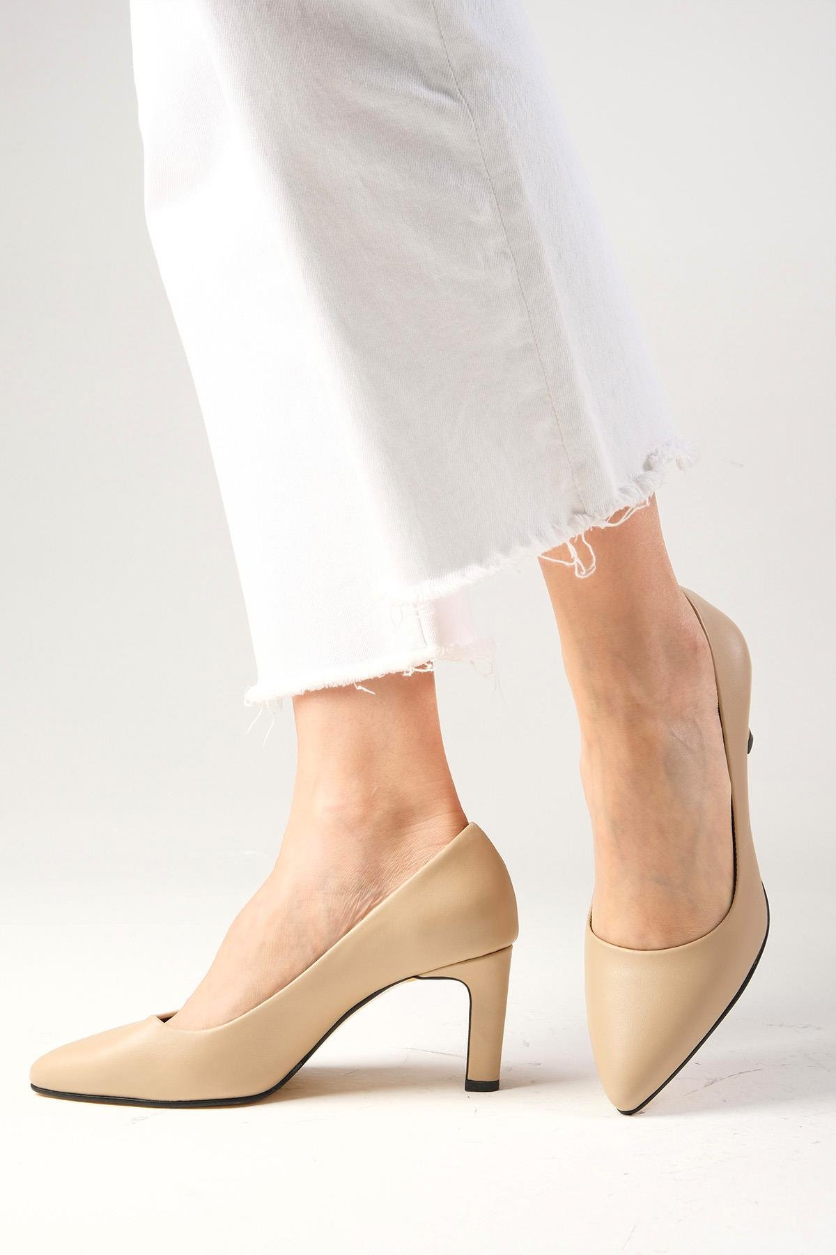 Mio Gusto Hakiki Deri Siyah Stiletto