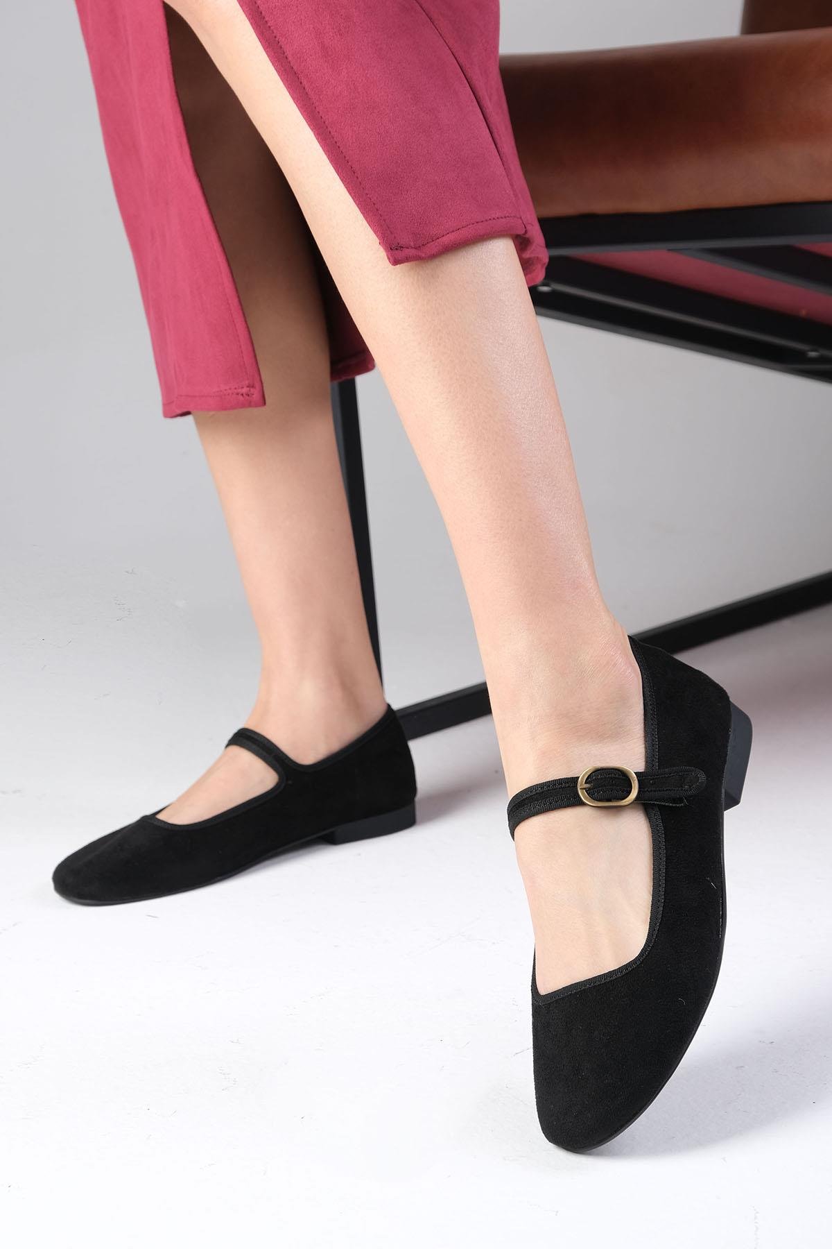 Mio Gusto Nelly Leopar Desenli Fiyonk Aksesuarlı  Babet Kadın Ayakkabı Modelleri