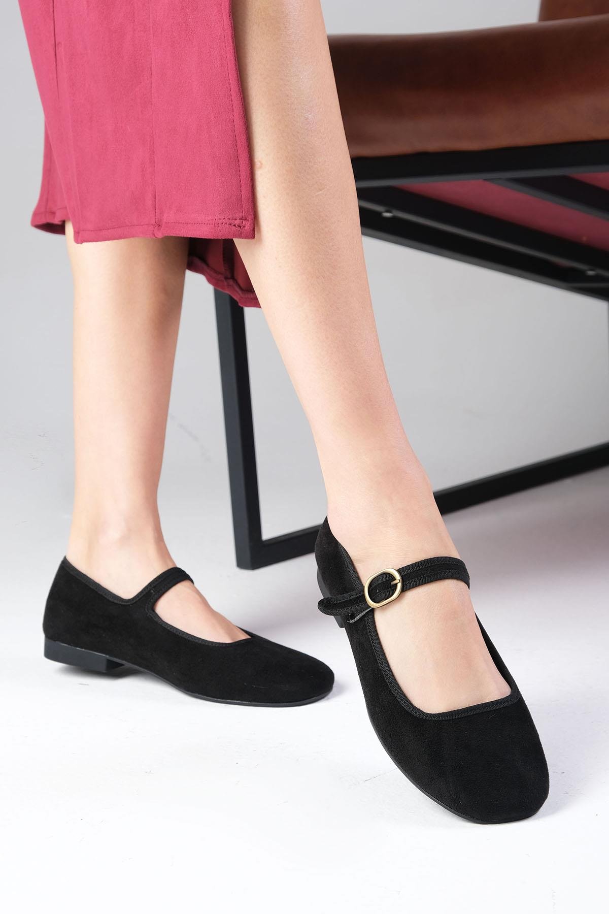 Mio Gusto Nelly Leopar Desenli Fiyonk Aksesuarlı  Babet Kadın Ayakkabı Modelleri