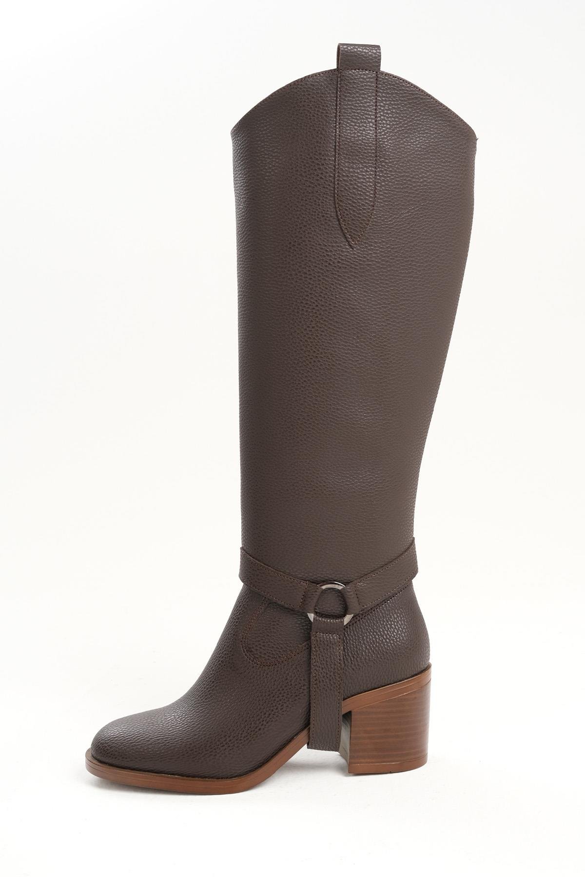 Kadın Bej  Çizme & Bot – 2’si 1 Arada Dönüşebilir Tasarım