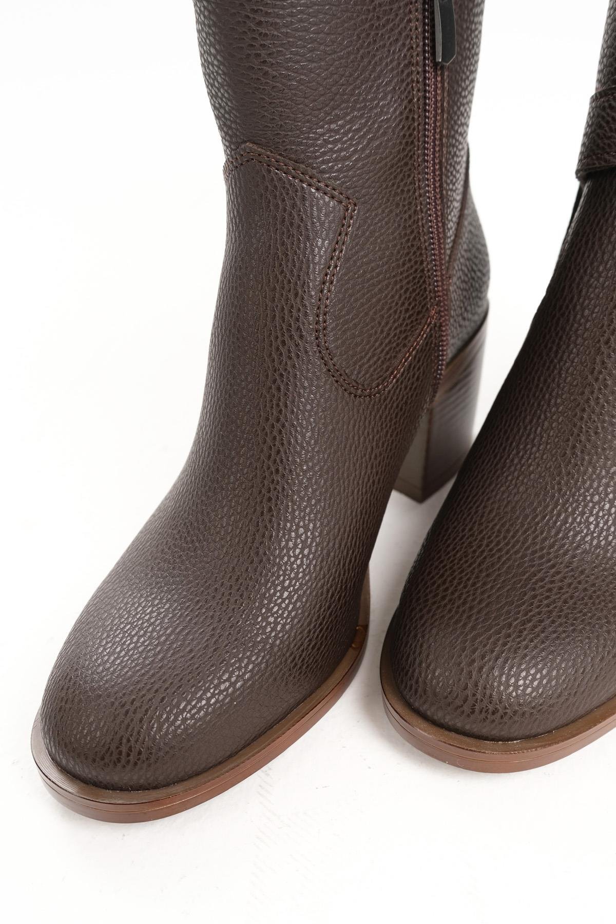 Kadın Bej  Çizme & Bot – 2’si 1 Arada Dönüşebilir Tasarım