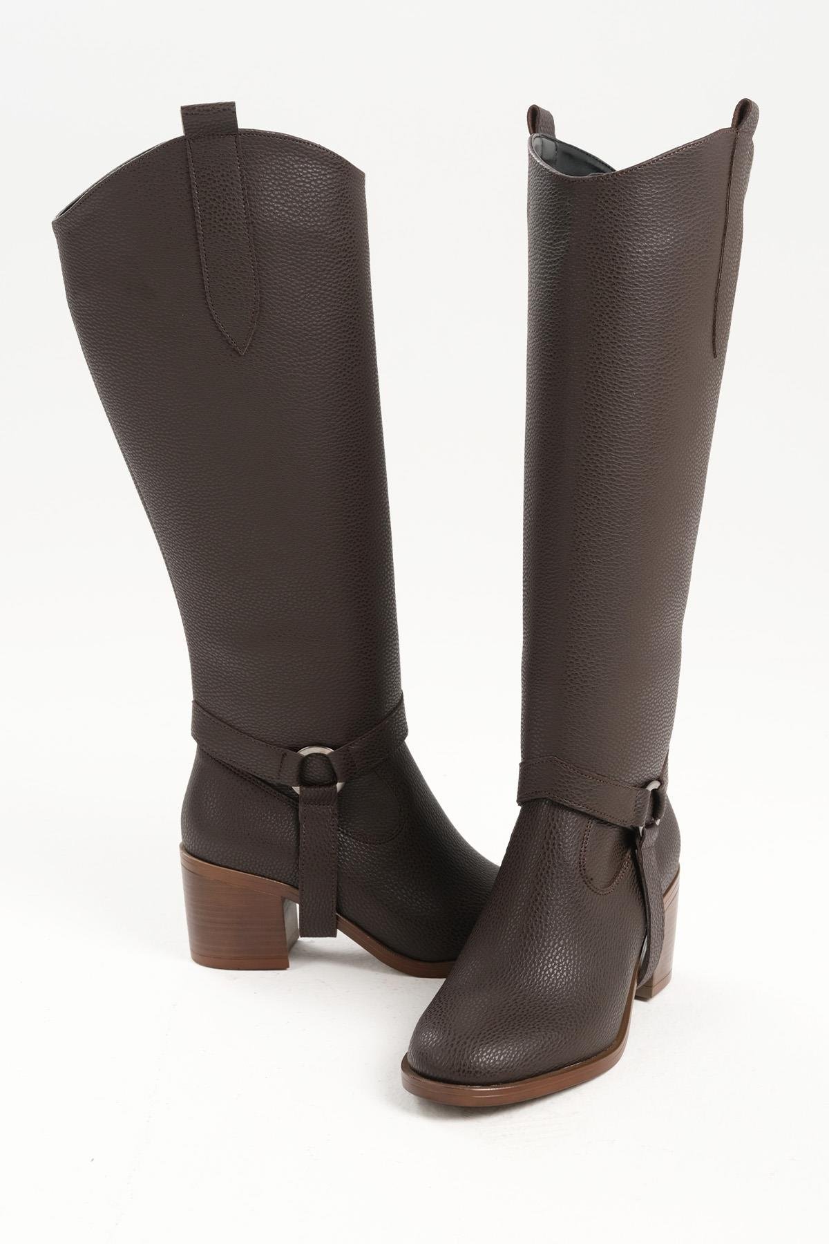 Kadın Bej  Çizme & Bot – 2’si 1 Arada Dönüşebilir Tasarım