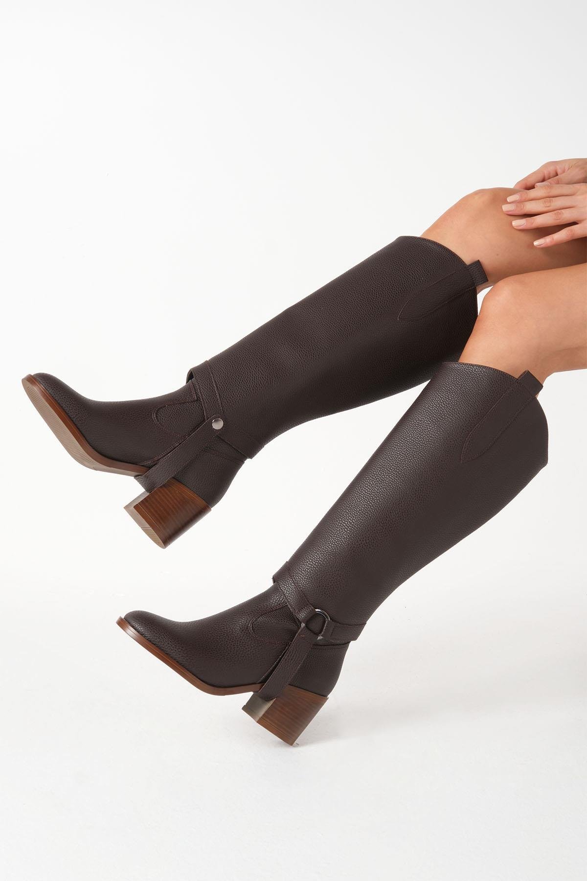 Kadın Bej  Çizme & Bot – 2’si 1 Arada Dönüşebilir Tasarım