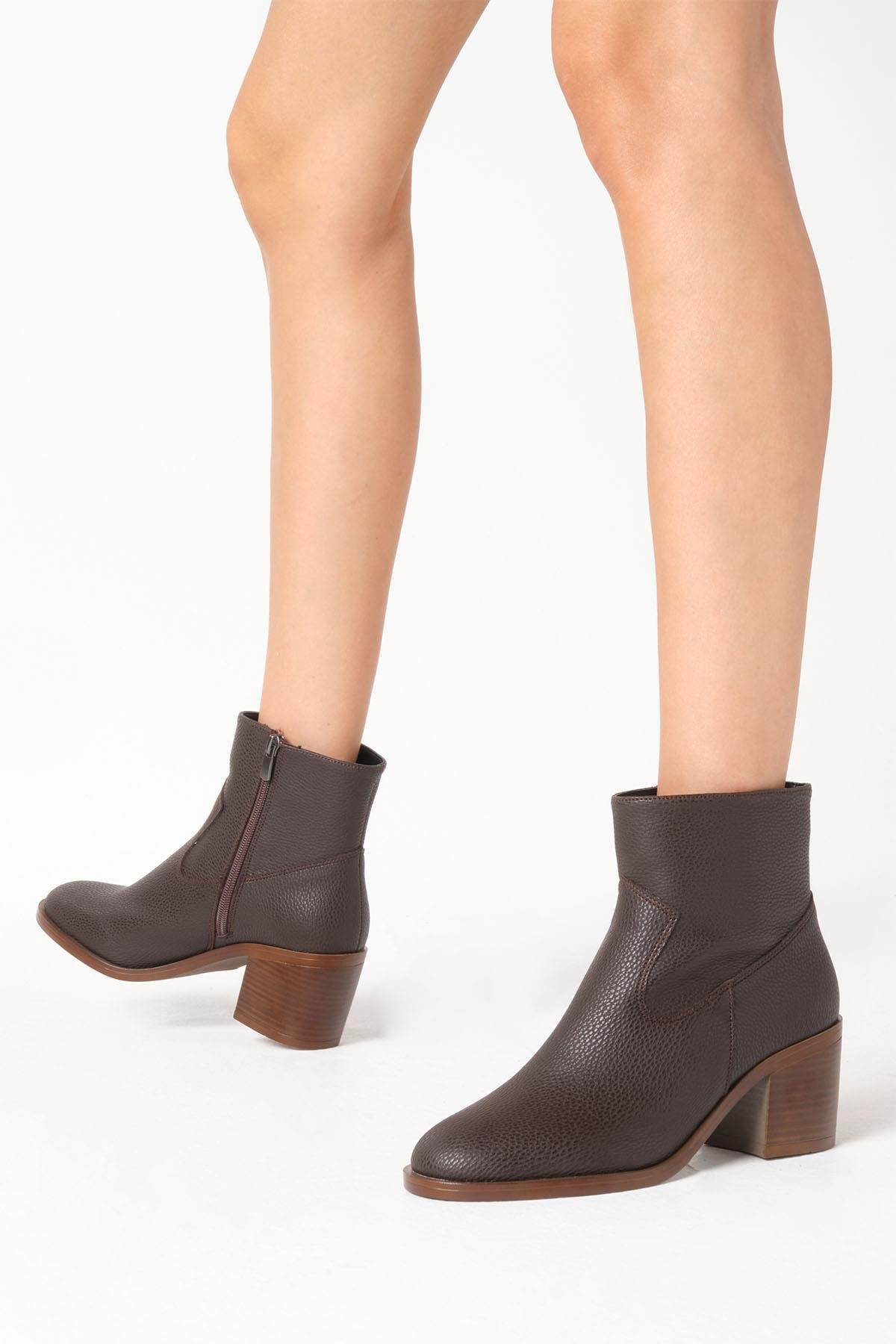 Kadın Bej  Çizme & Bot – 2’si 1 Arada Dönüşebilir Tasarım