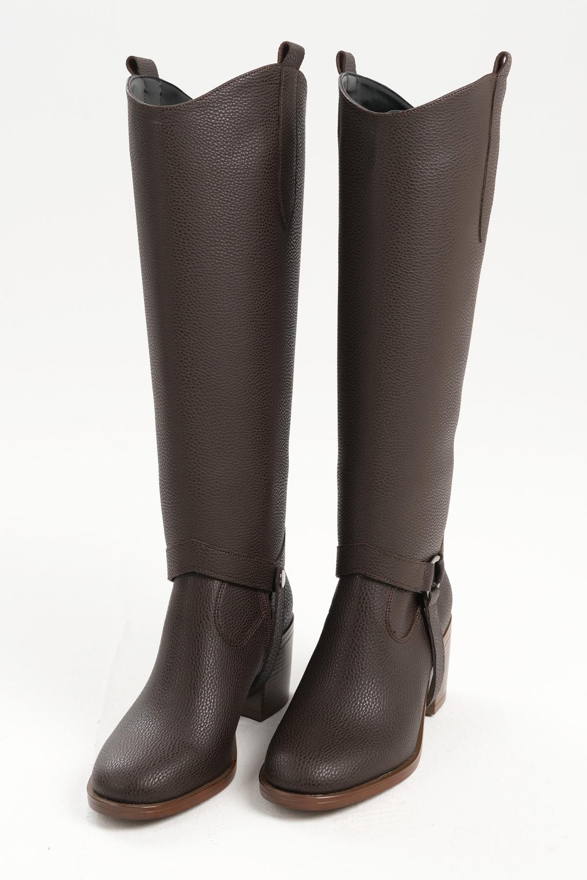 Kadın Bej  Çizme & Bot – 2’si 1 Arada Dönüşebilir Tasarım