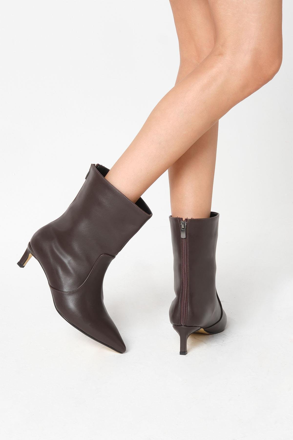 Mio Gusto Bordo Kadın İnce Topuklu Bot | Şık ve Rahat Bot Modelleri